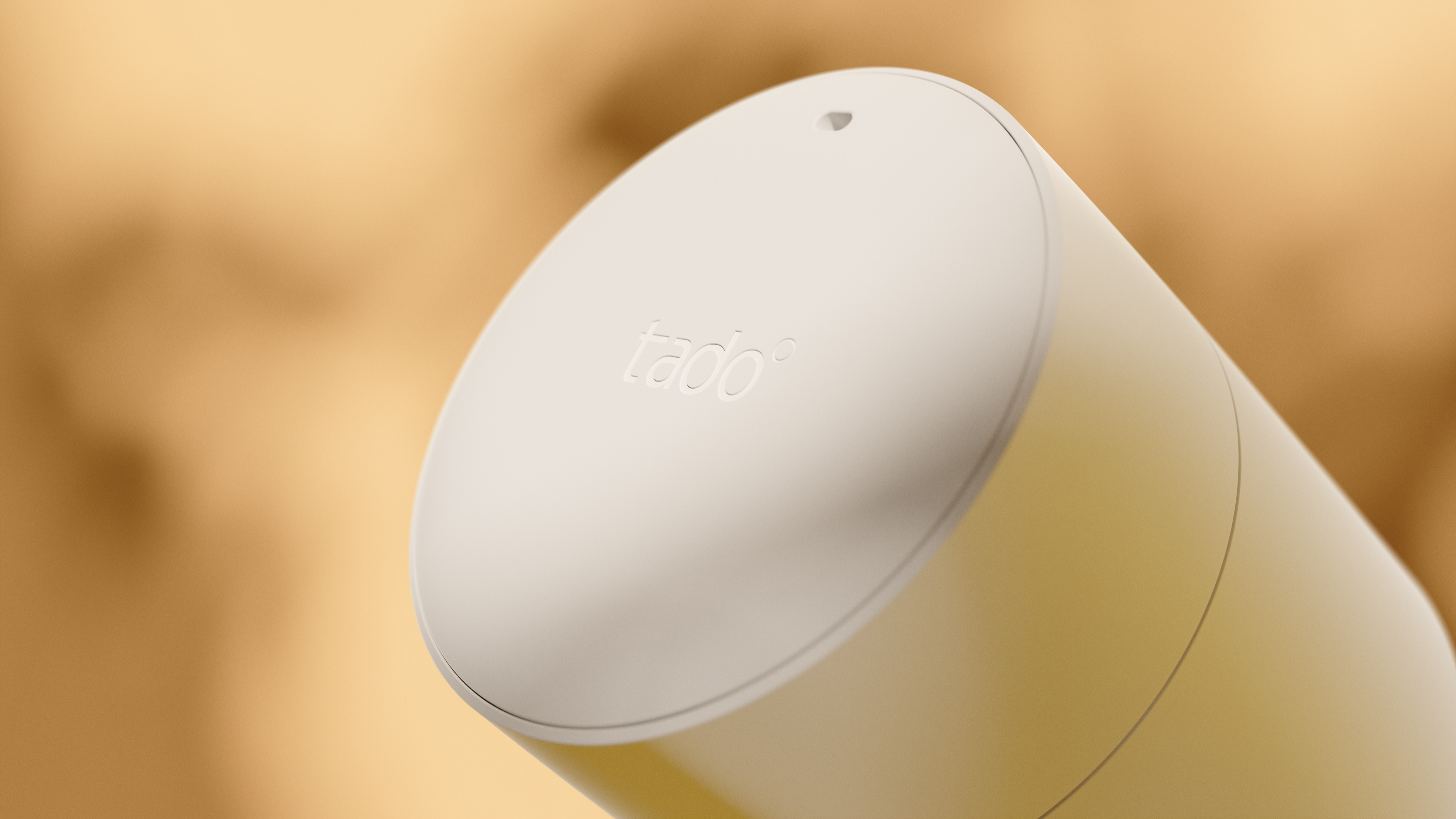 A detail shot of a tado smart heating radiator thermostat