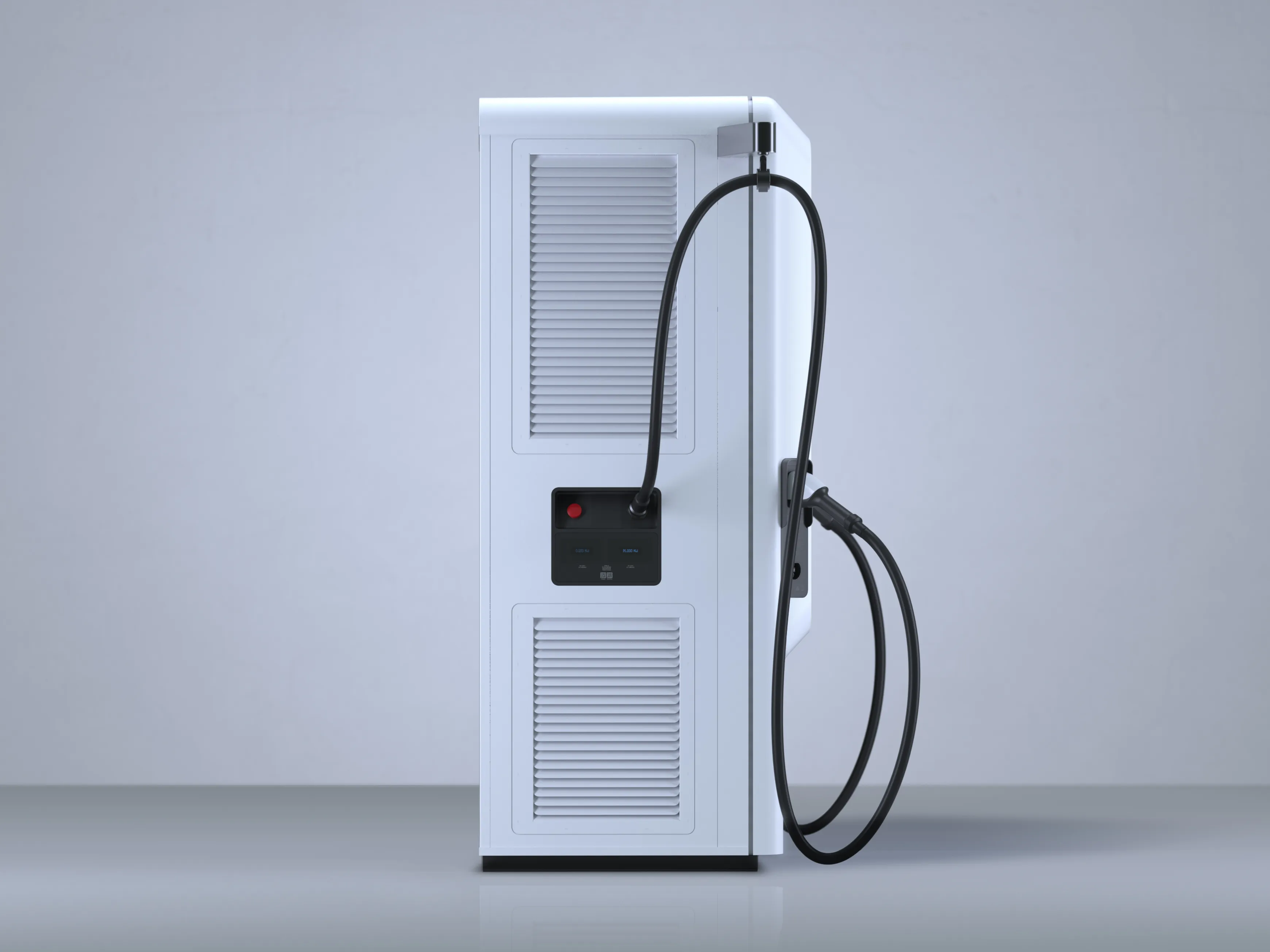 A side view of the BTC fast charger