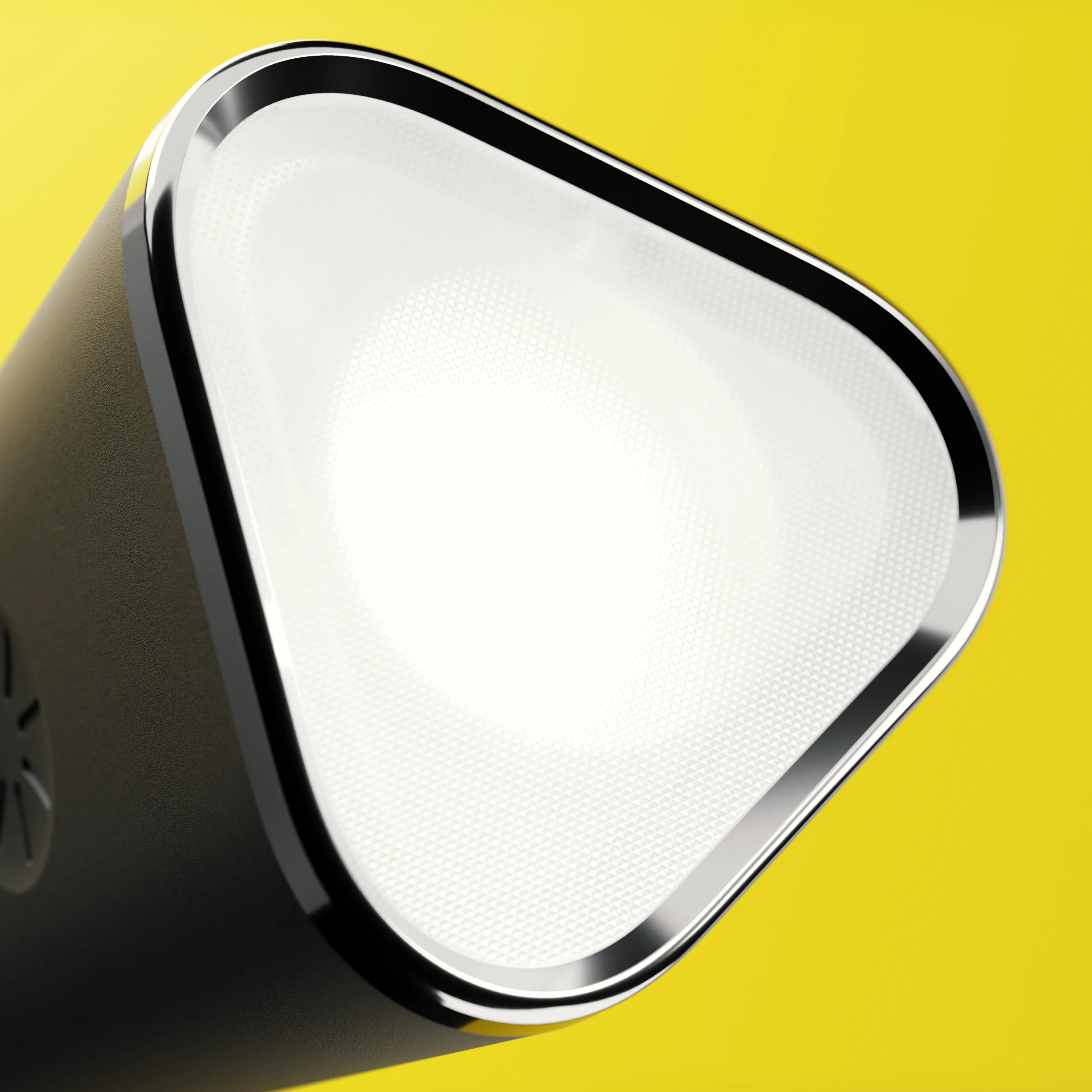 An detail view of an osram LED flashlight