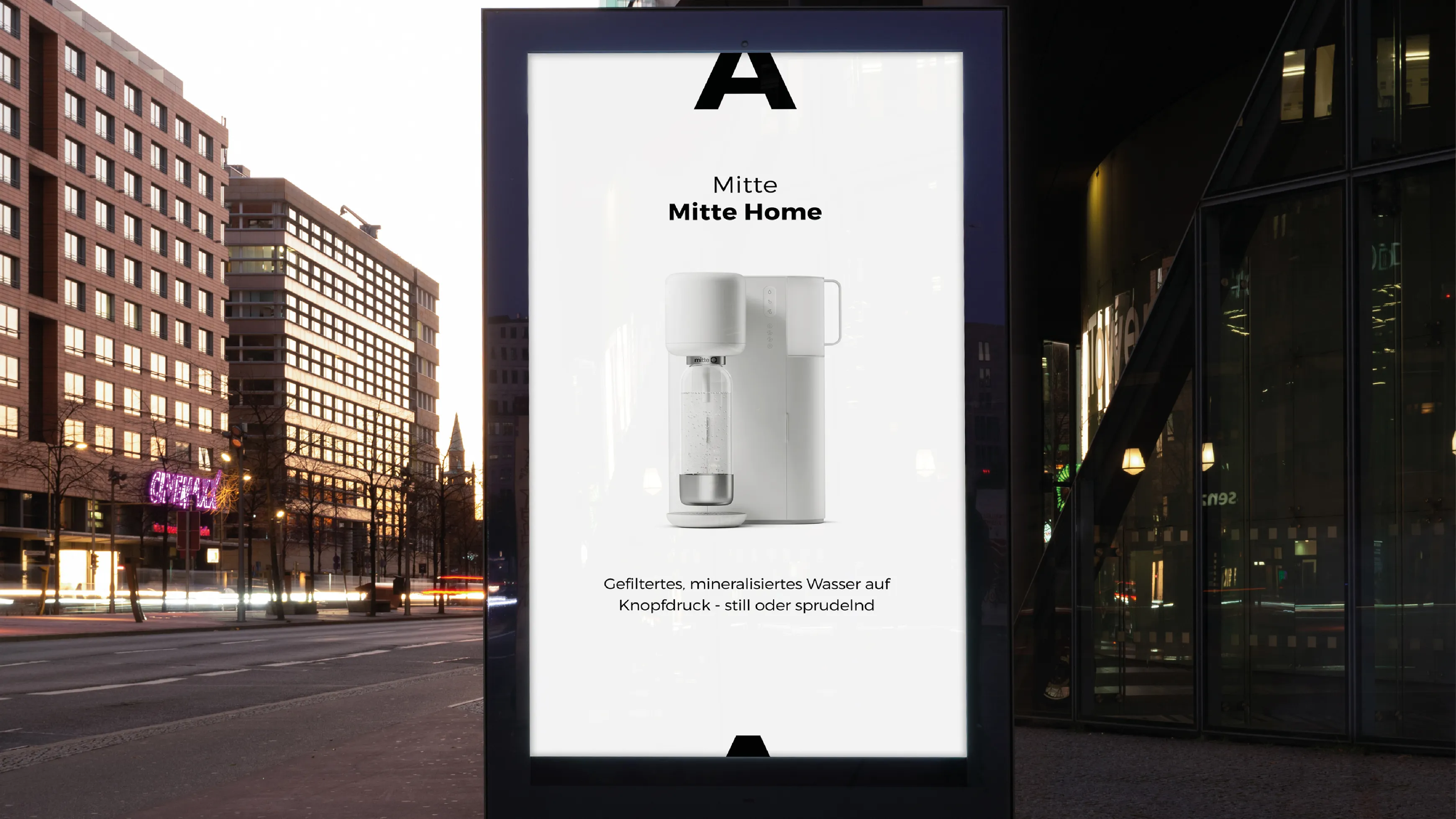 An outdoor ad for the Mitte water purifier