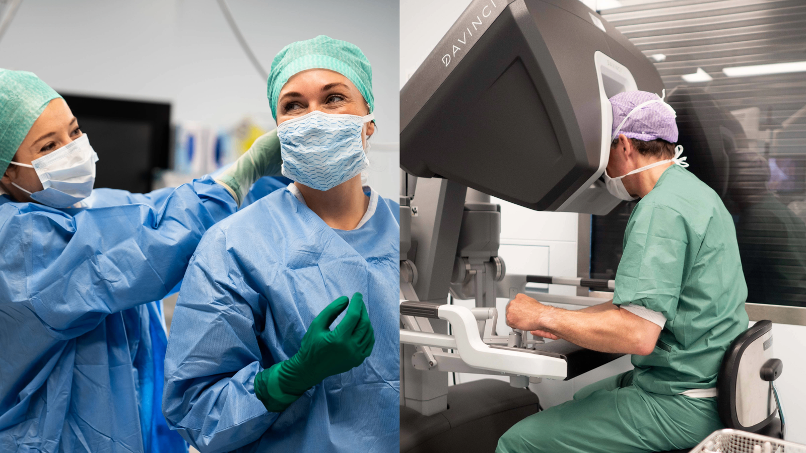 Surgeons during robot-assisted surgery
