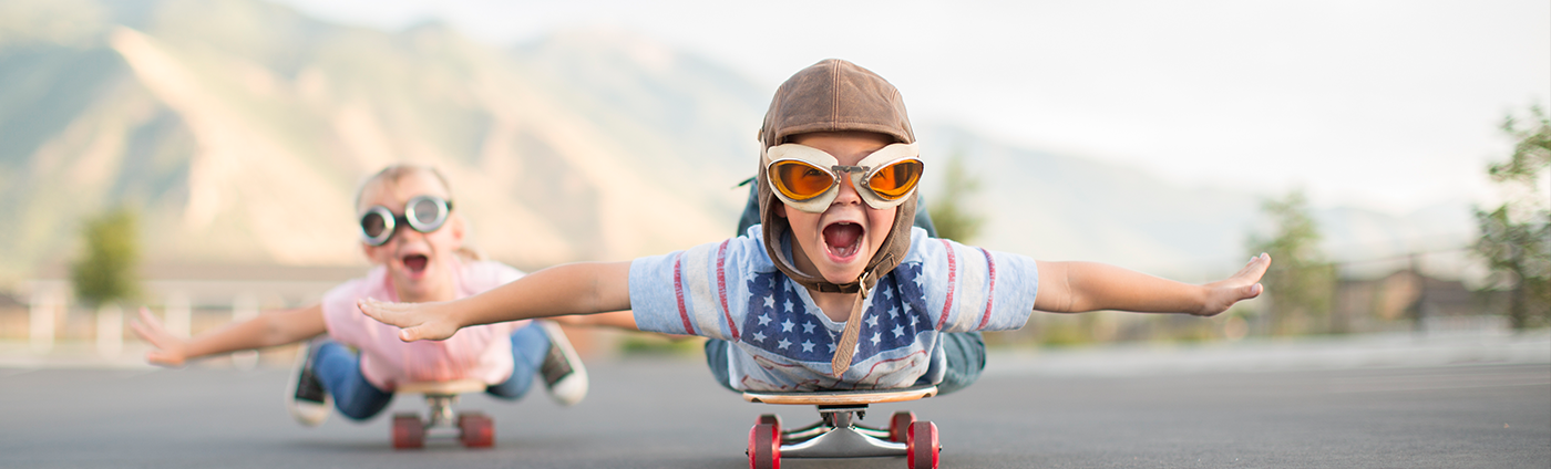 kids on skate boards
