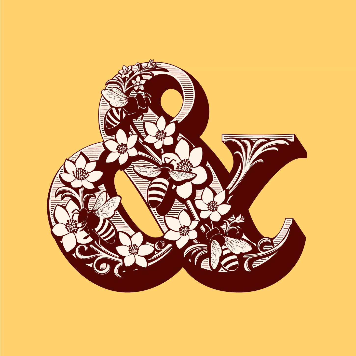 Honey Bee Ampersand, Monogram – Jamie Clarke Type