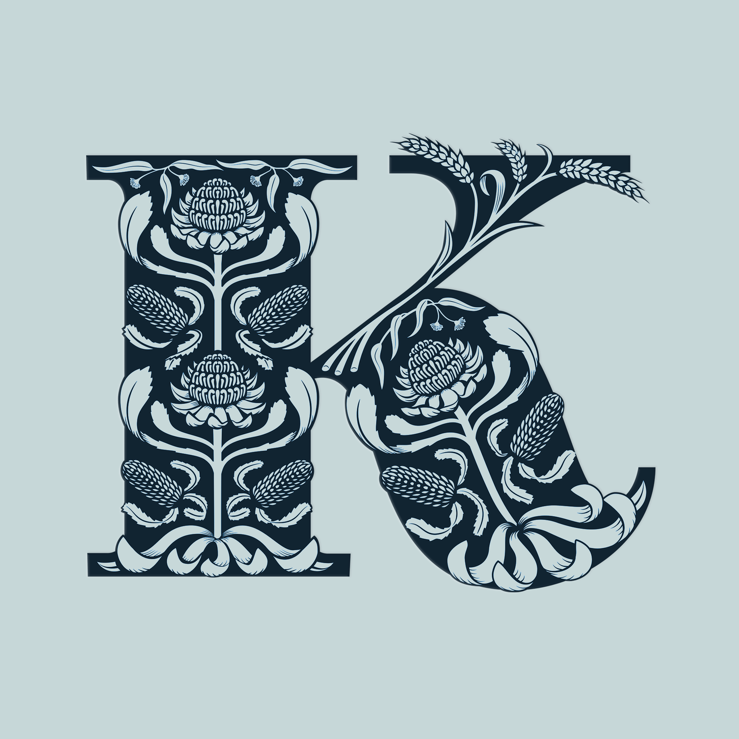 Kelmscott Bakehouse – K Monogram – Jamie Clarke Type