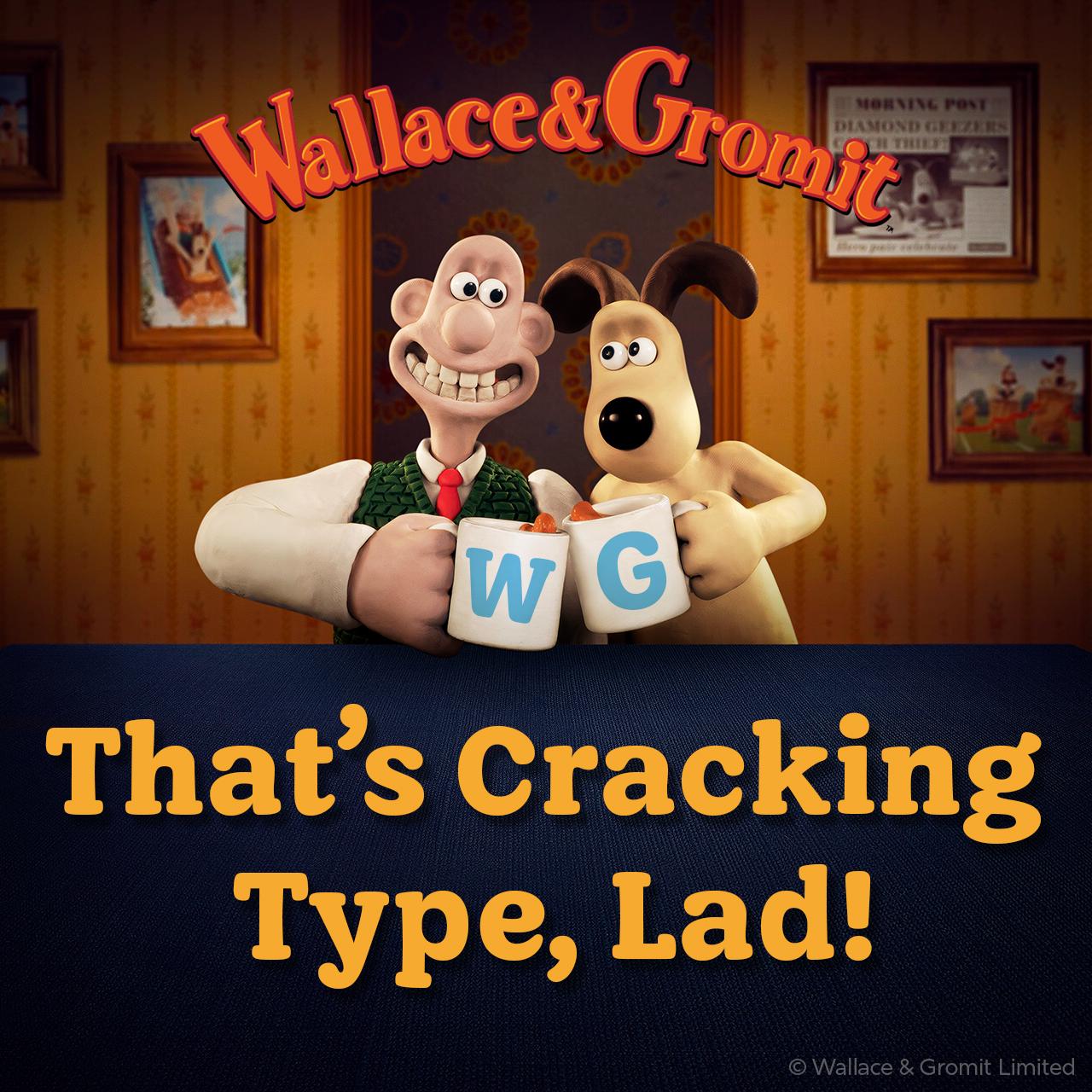 Wallace & Gromit with their new typeface: "That's Cracking Type, Lad!" – Jamie Clarke Type