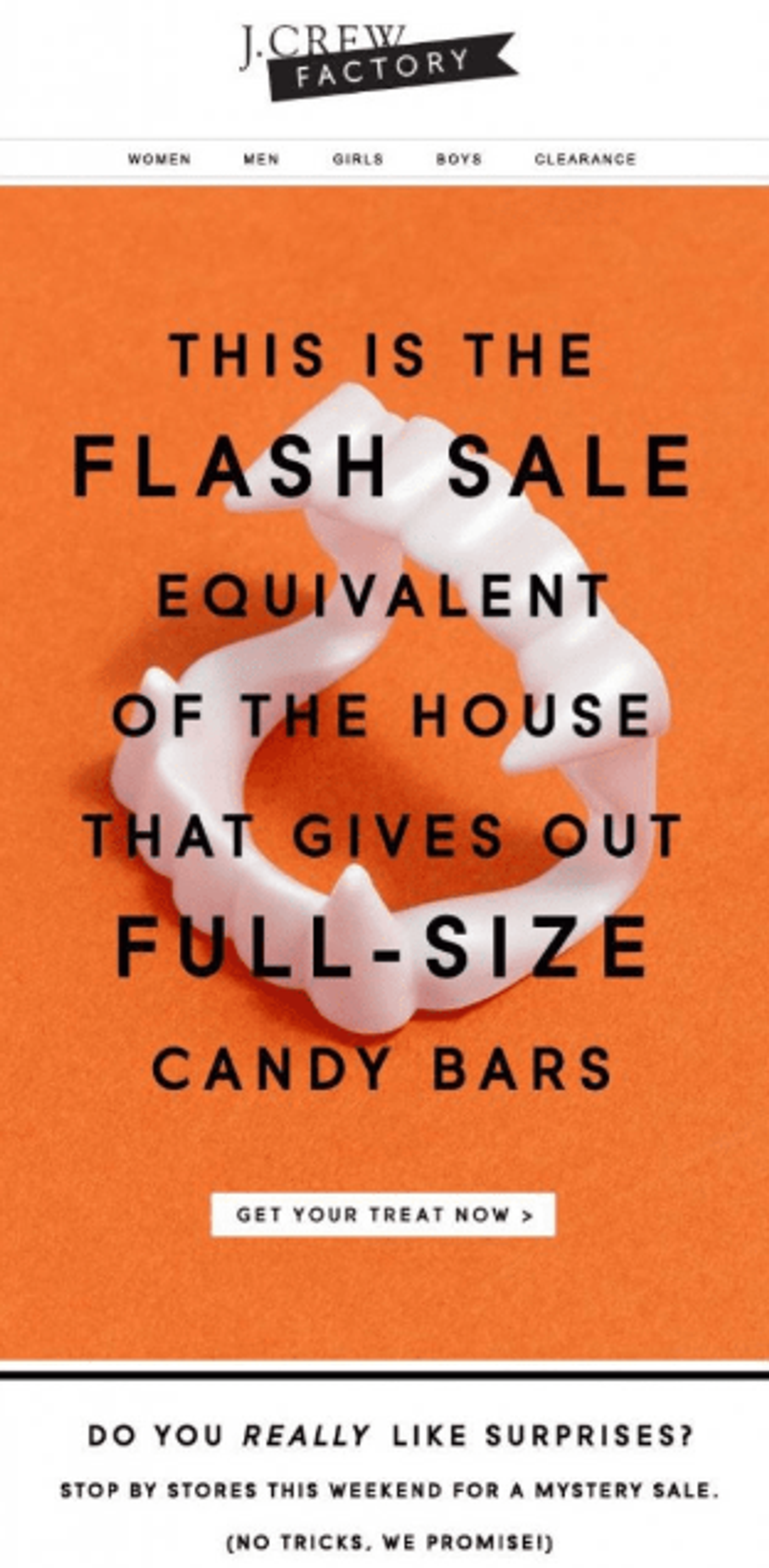 Screenshot of a Halloween flash sale email.
