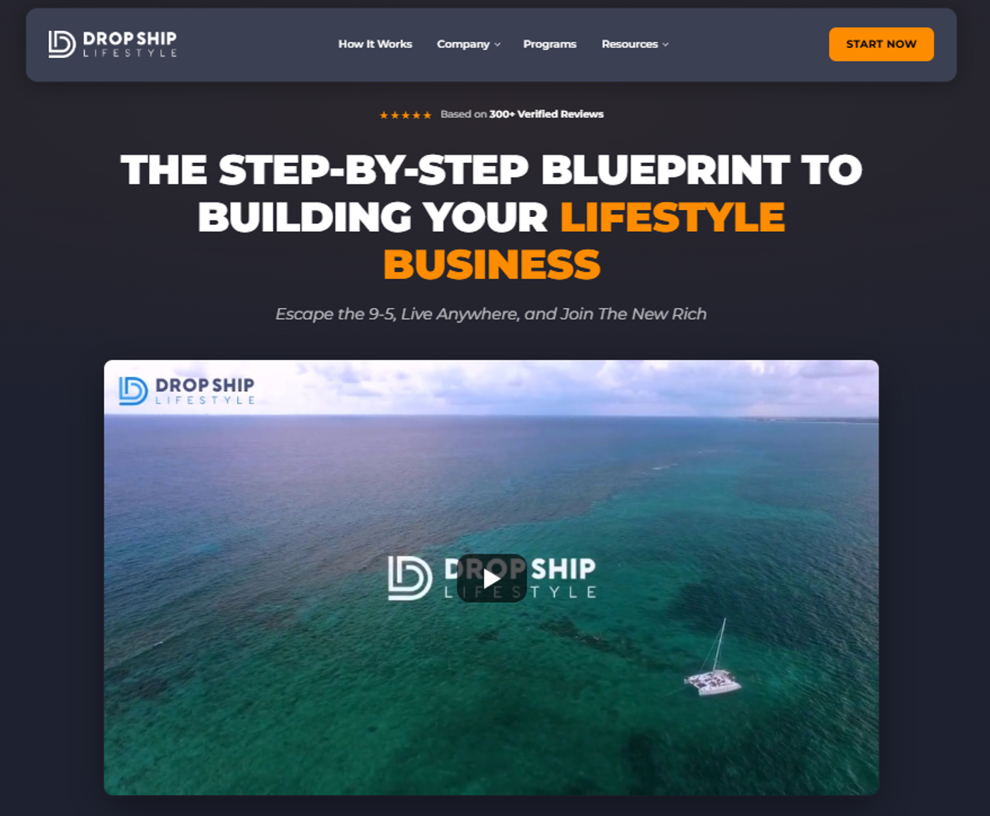 Screenshot of Anton Kraly’s Drop Ship Lifestyle homepage.