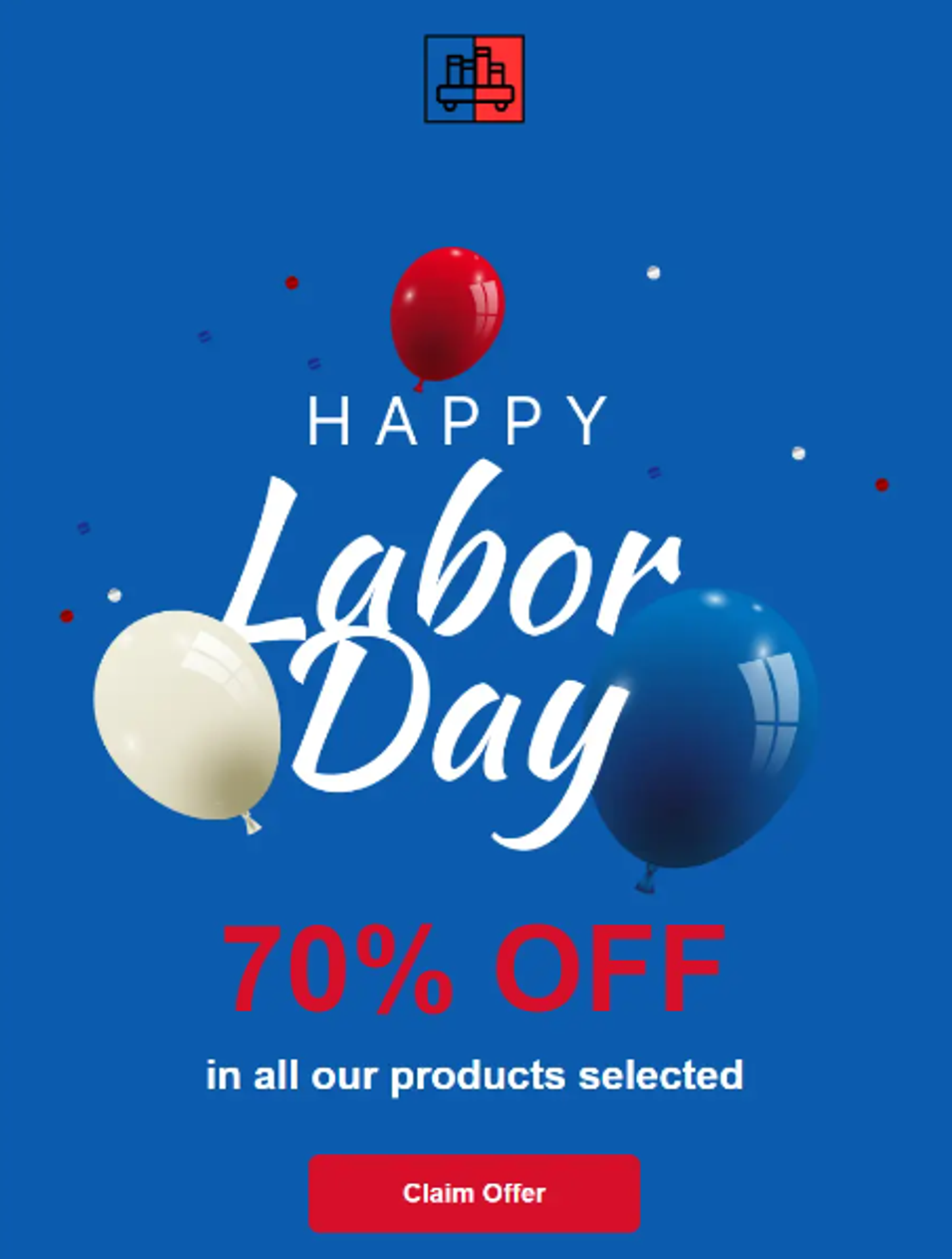 Screenshot of a Labor Day email example.