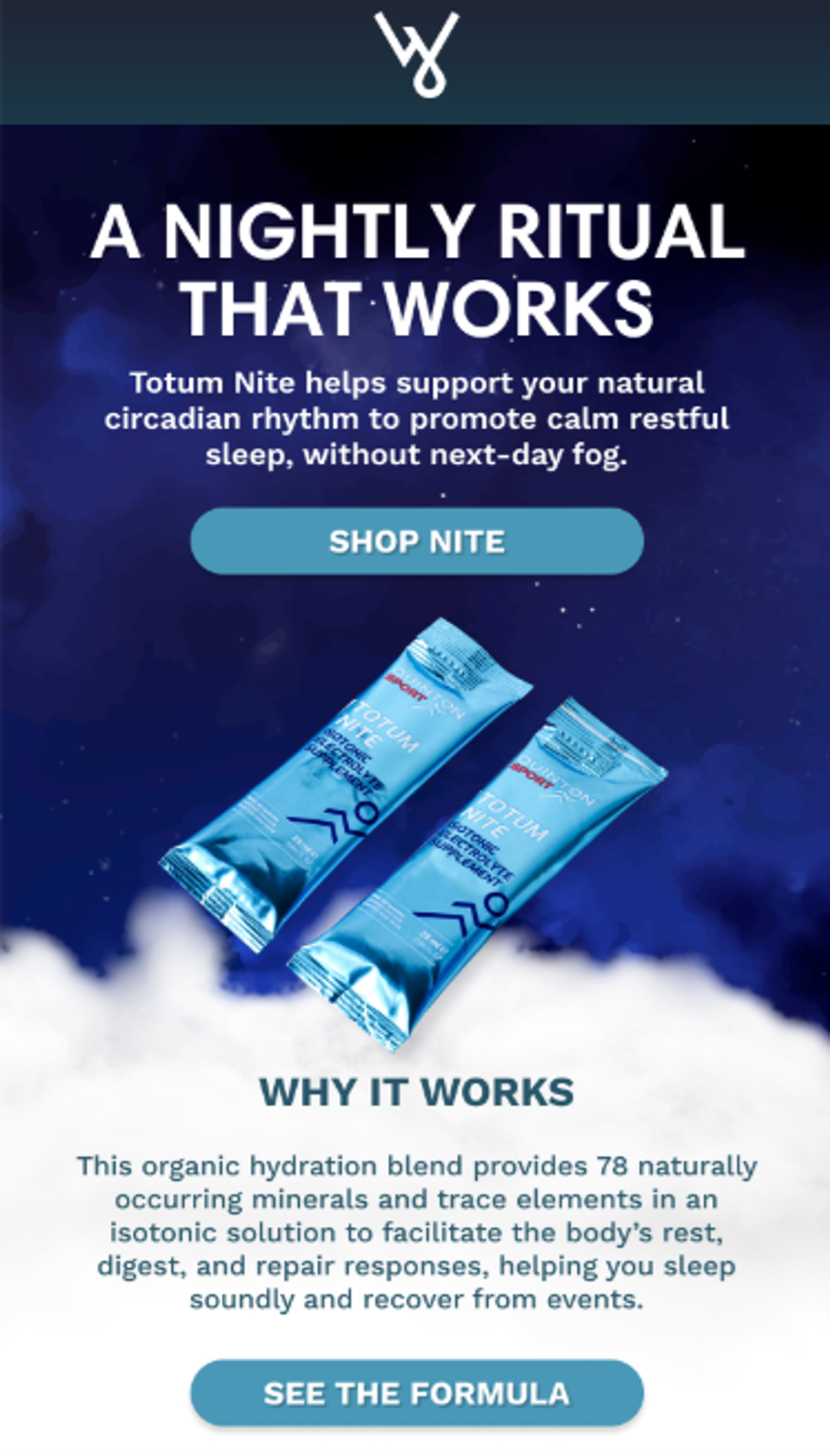 Screenshot of an email from a wellness brand that provides insights before promoting their product.