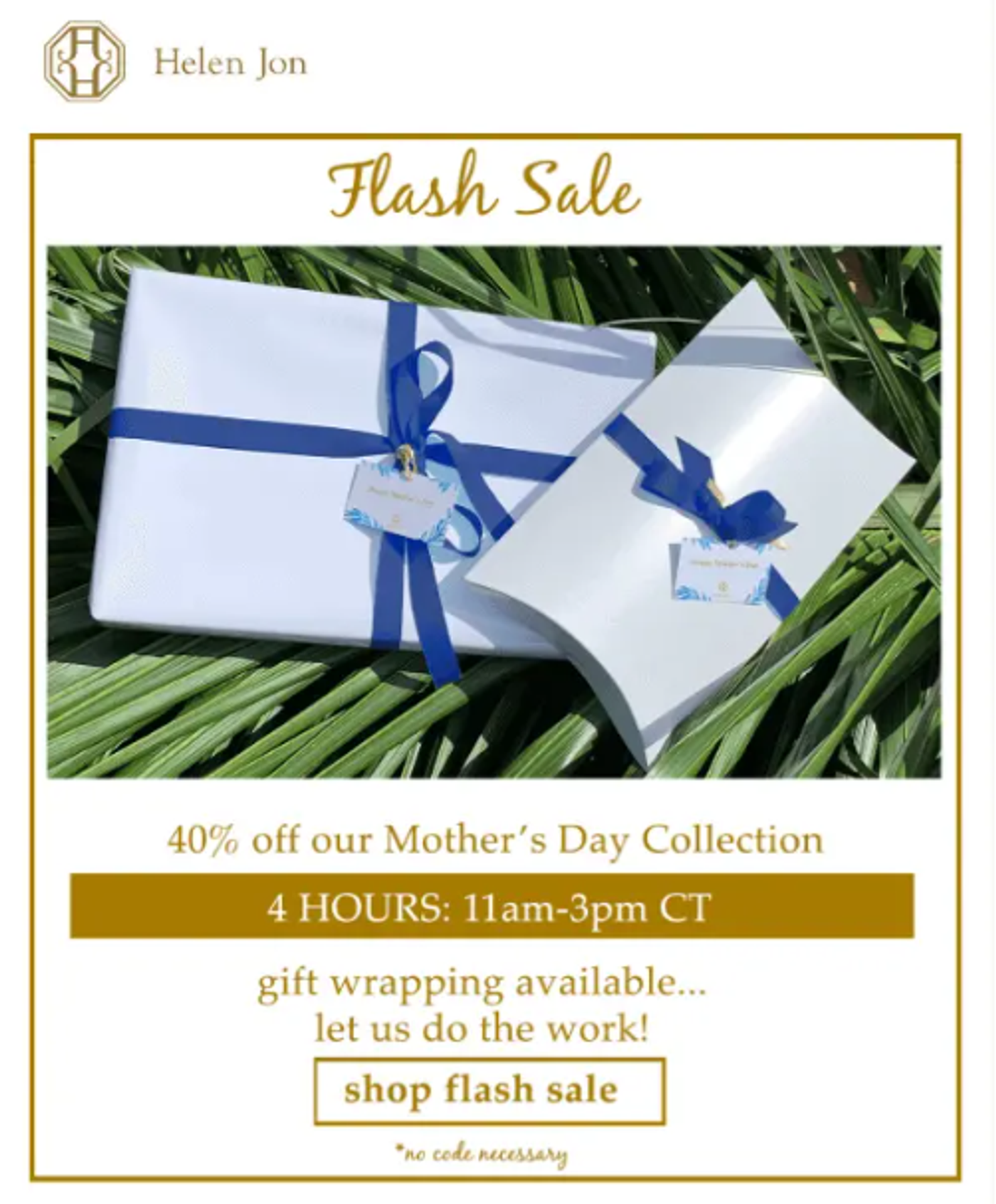 Screenshot of a Mother’s Day flash sale email.