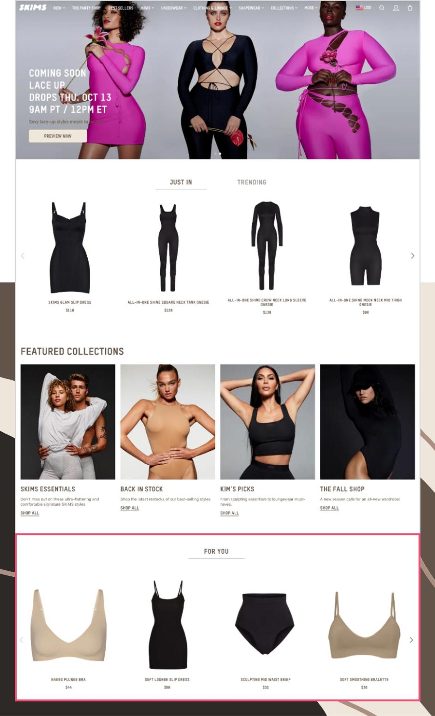 Screenshot of a Shopify store’s marketing content.