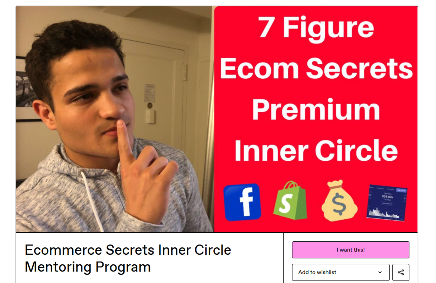 Screenshot of Rafael Cintron’s landing page for this course.