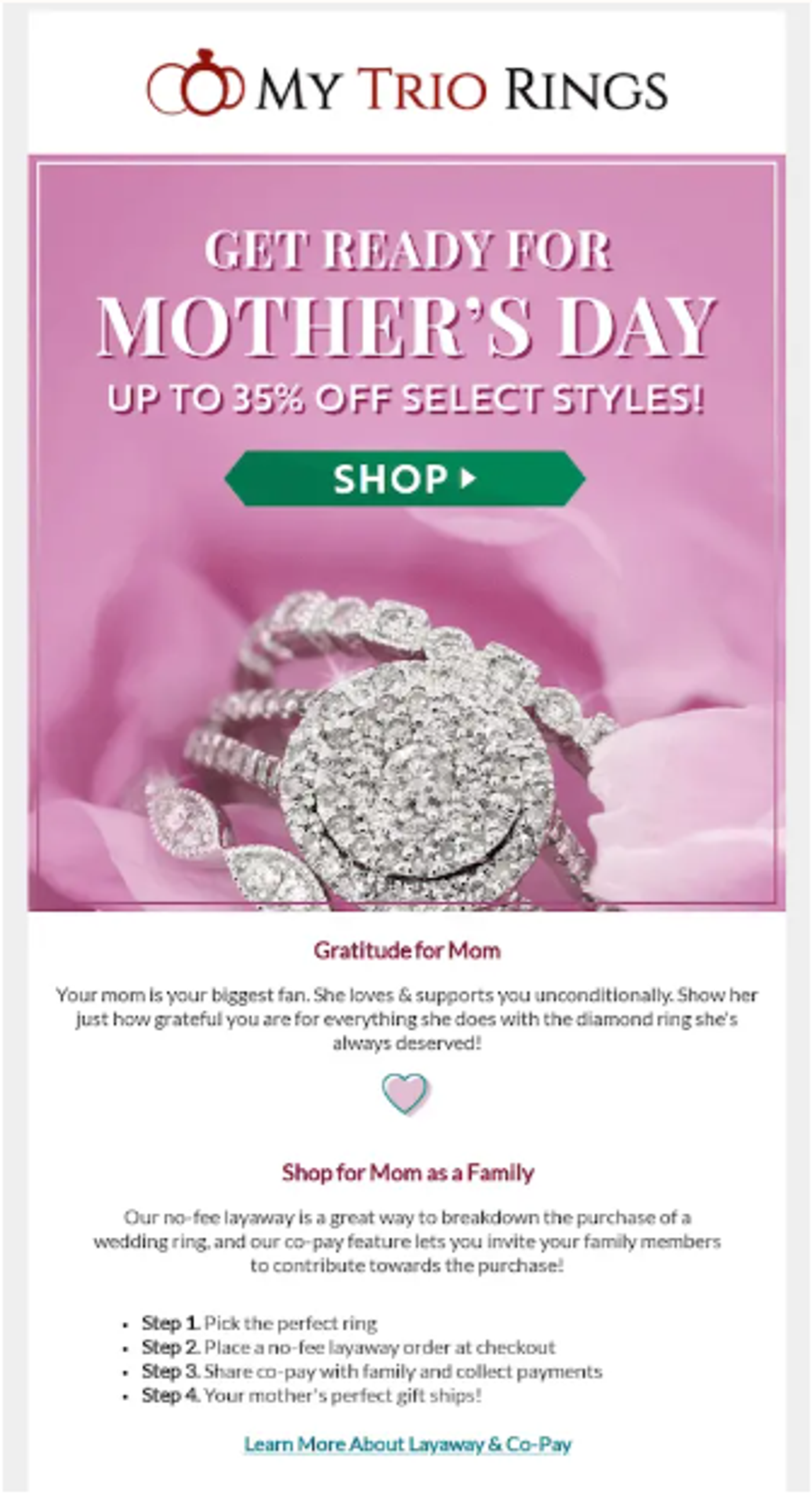 Screenshot of a Mother’s Day marketing email.