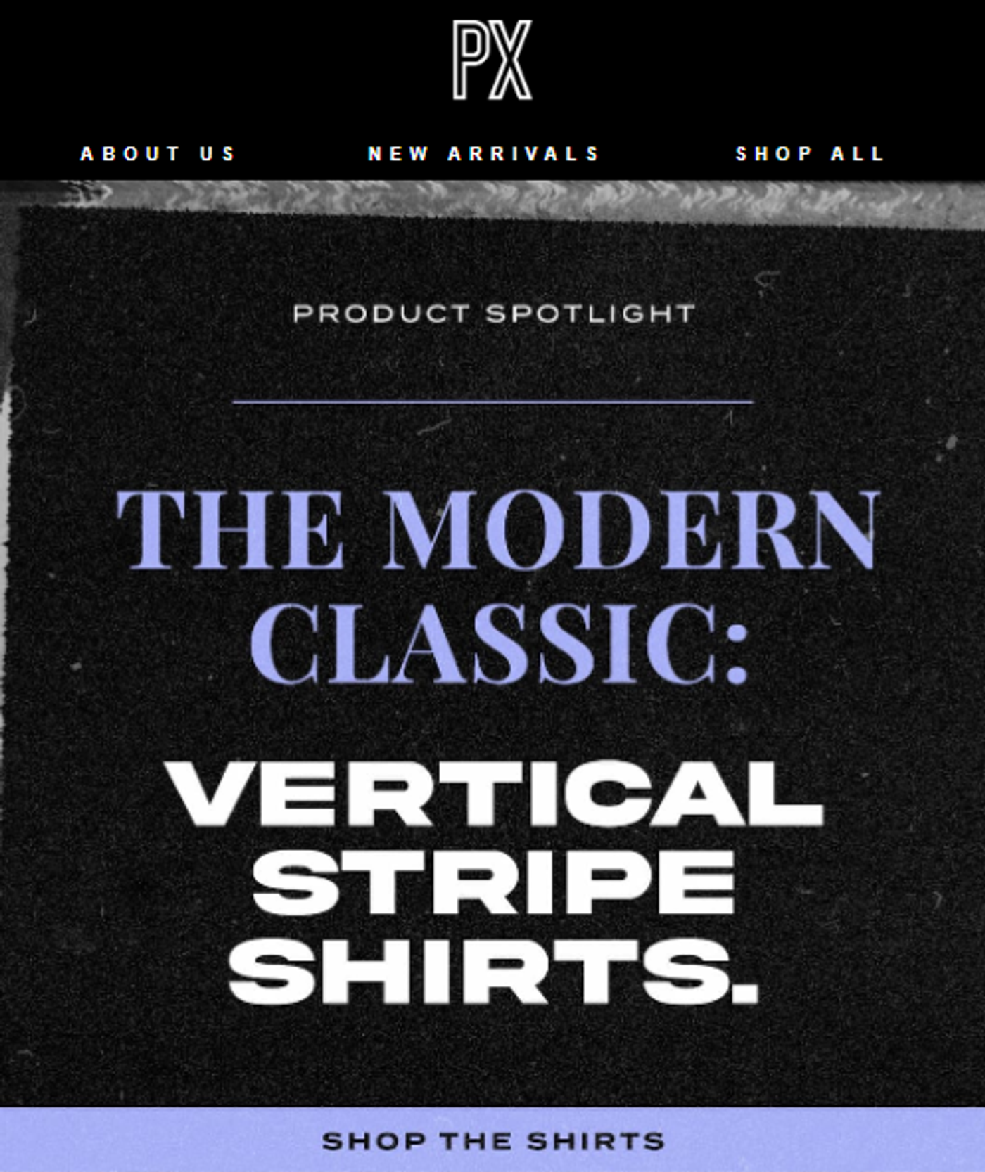 Screenshot of a marketing email from a clothing brand.