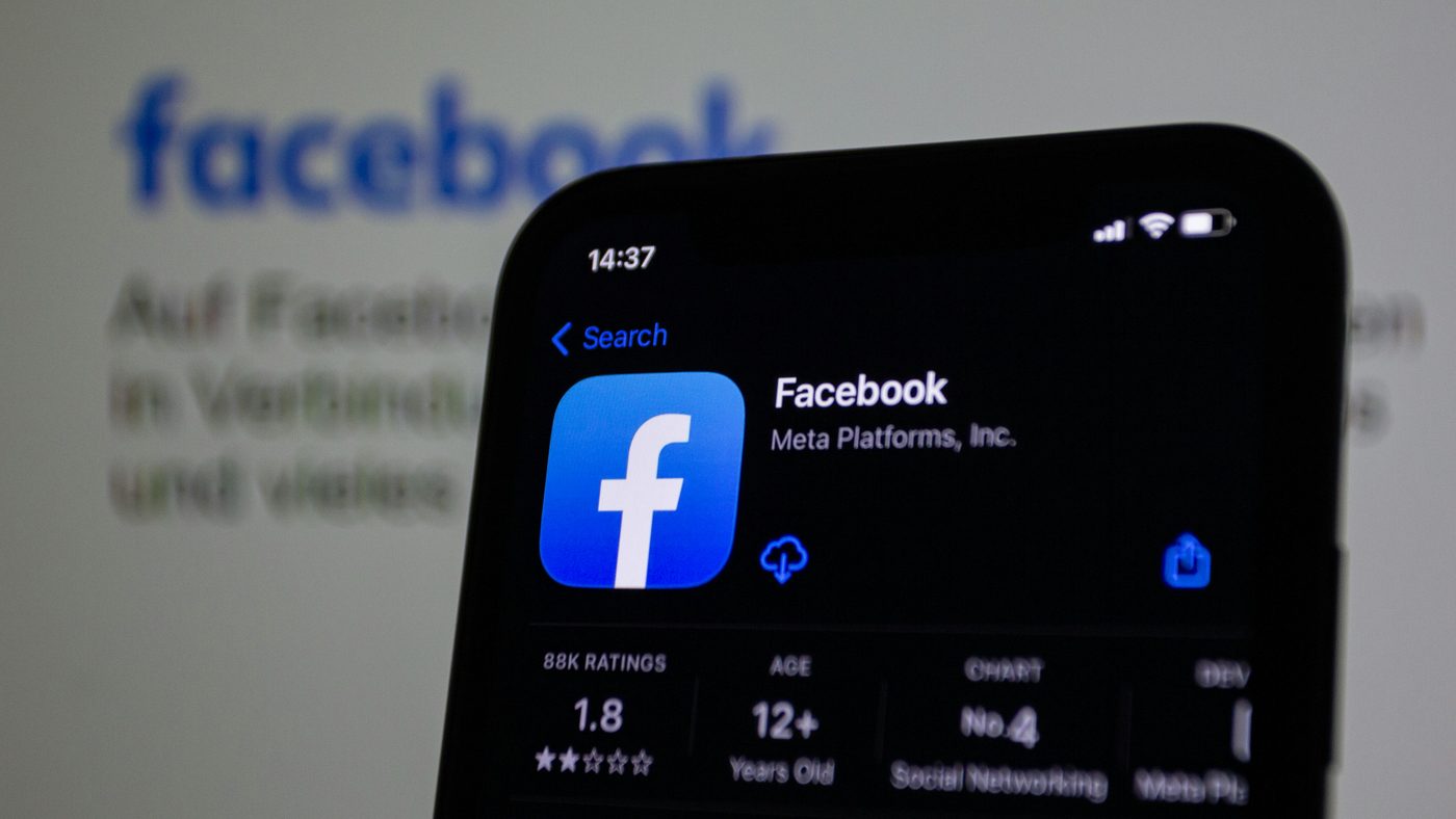 Image showing Facebook in an app where it can be downloaded.