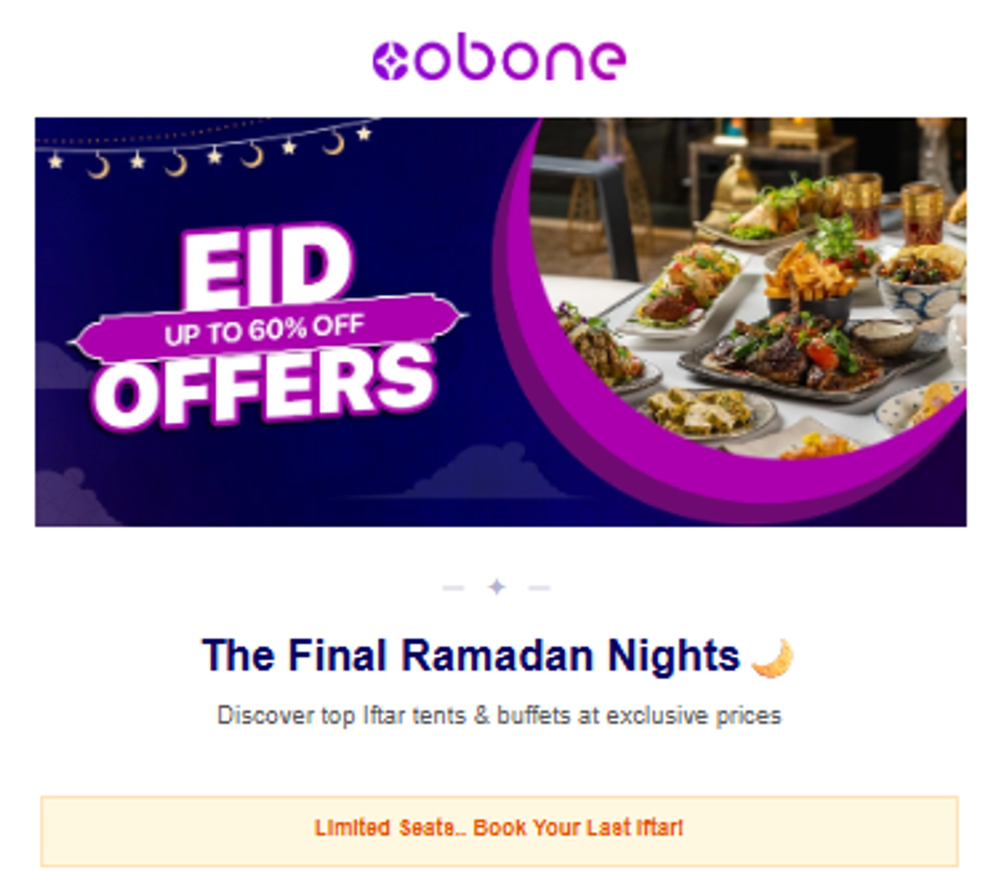 Screenshot of an email related to Ramadan.