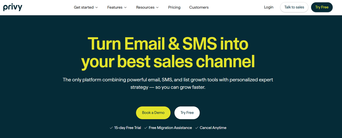 Screenshot of Privy’s homepage.