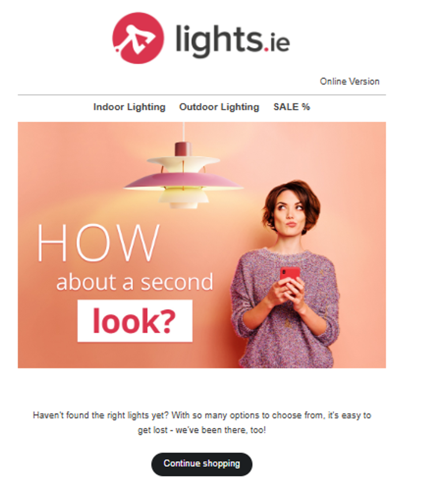 Screenshot of a winback email example.