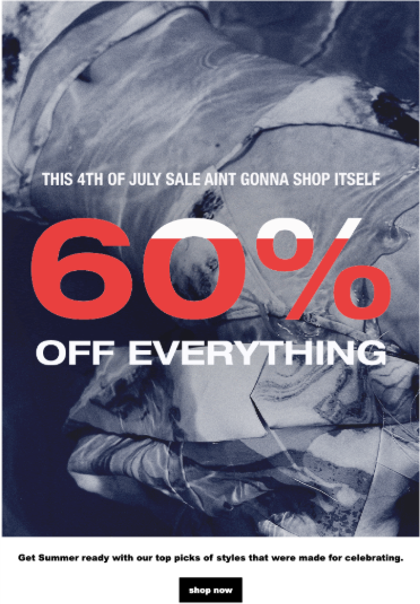 Screenshot of an Independence Day sales announcement email.