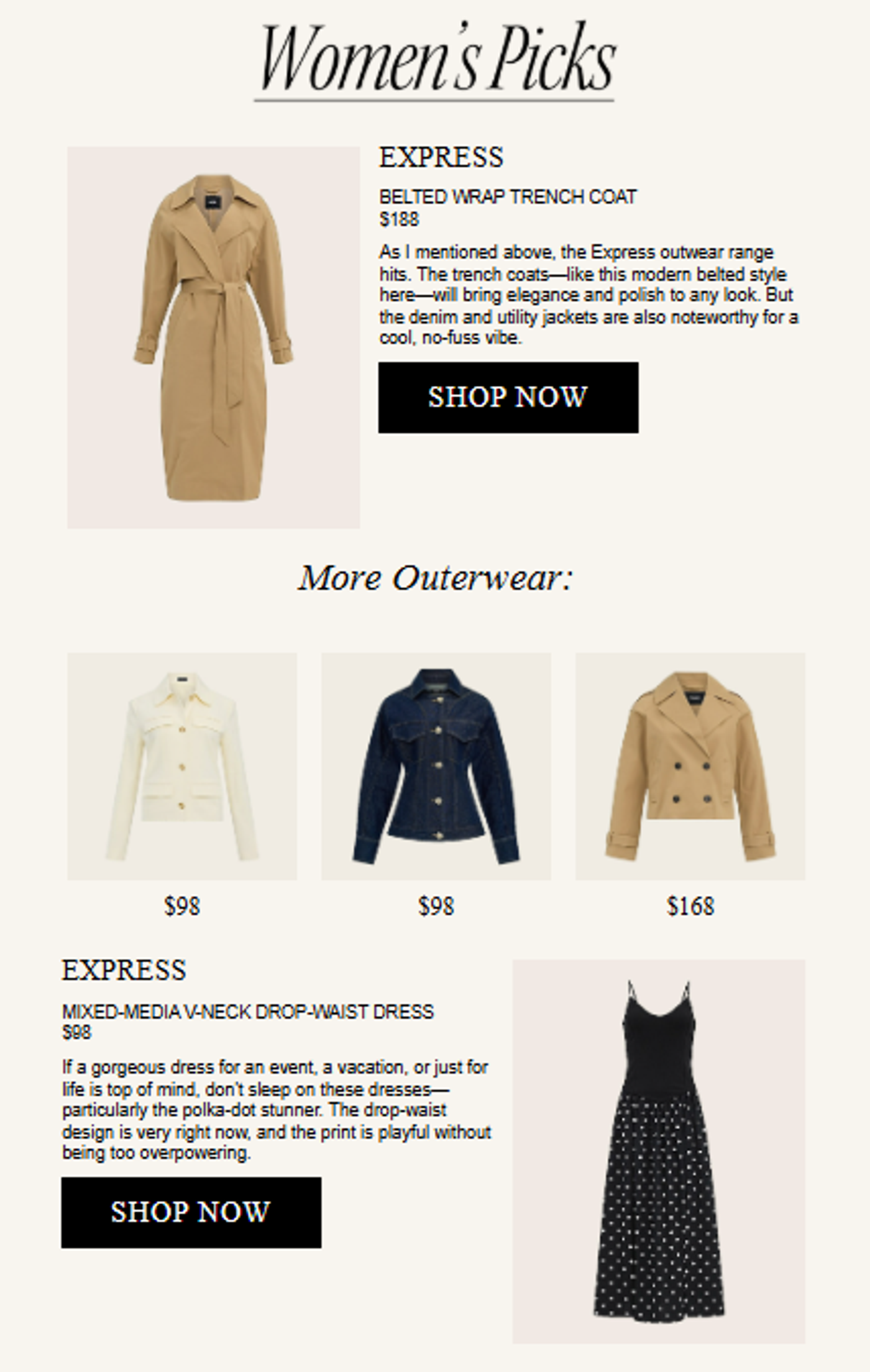 Screenshot of an email that highlights style preference.