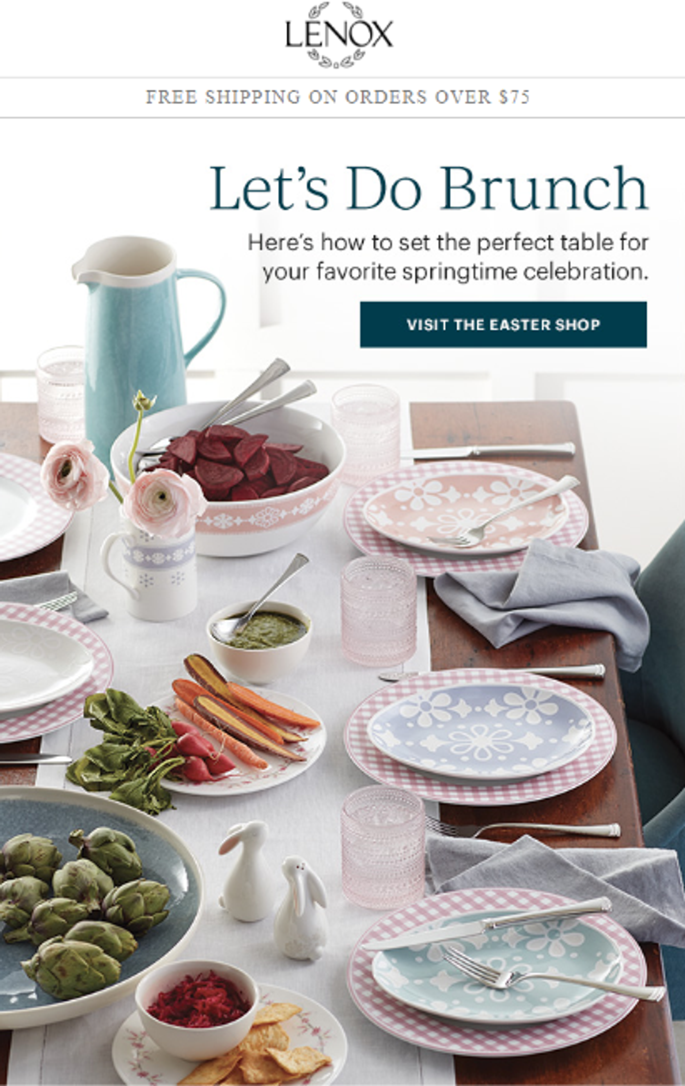Screenshot of an Easter sales email with a free shipping offer.