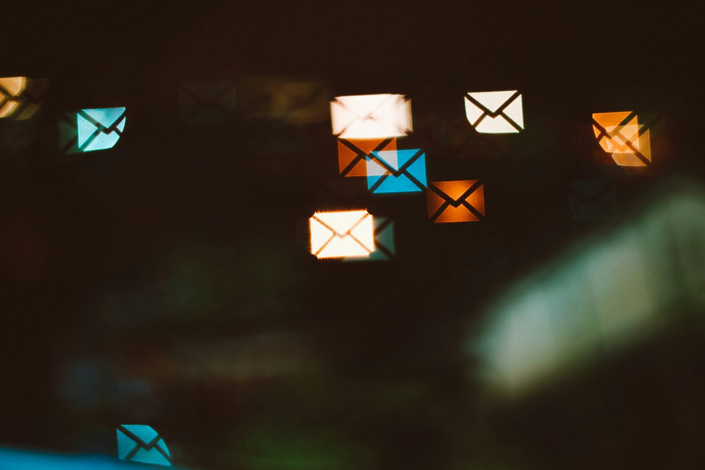 Multiple email icons grouped together on a screen.
