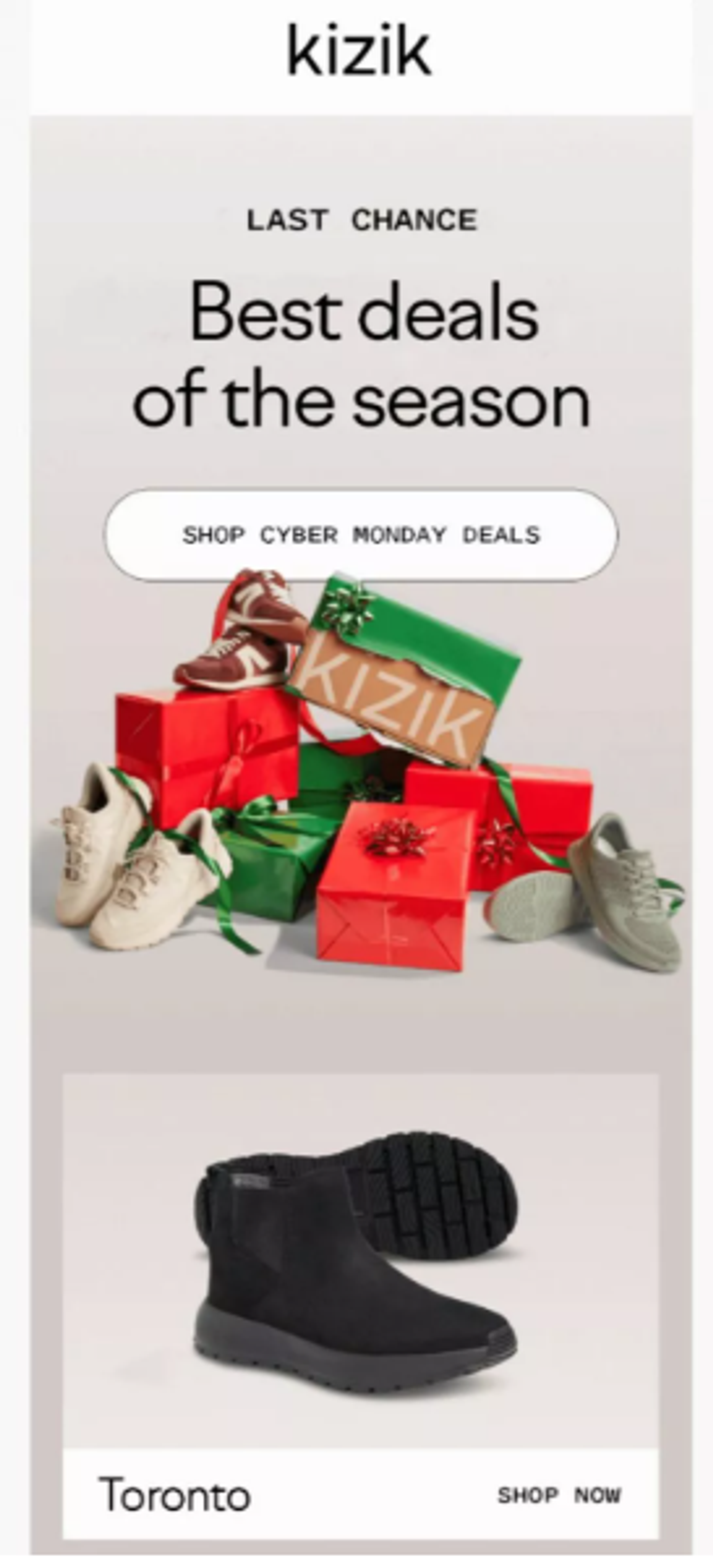 Screenshot of a Cyber Monday last-chance email.