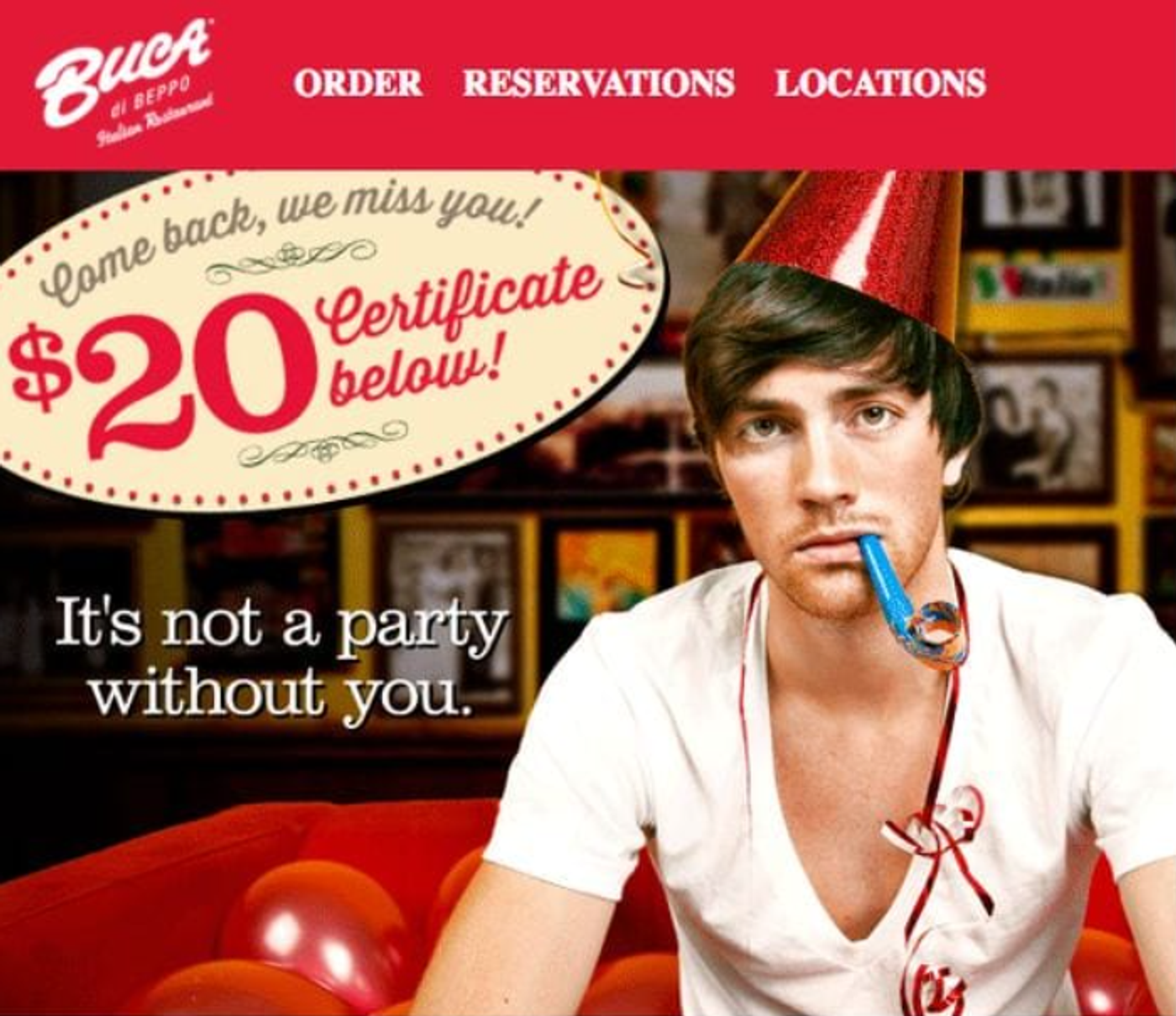 Screenshot of a winback email with a VIP offer.