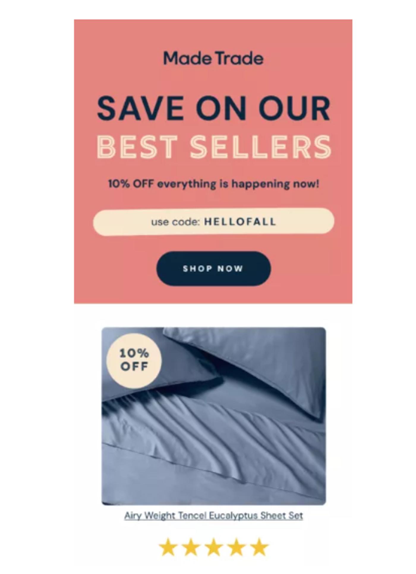 Screenshot of a product recommendation email.