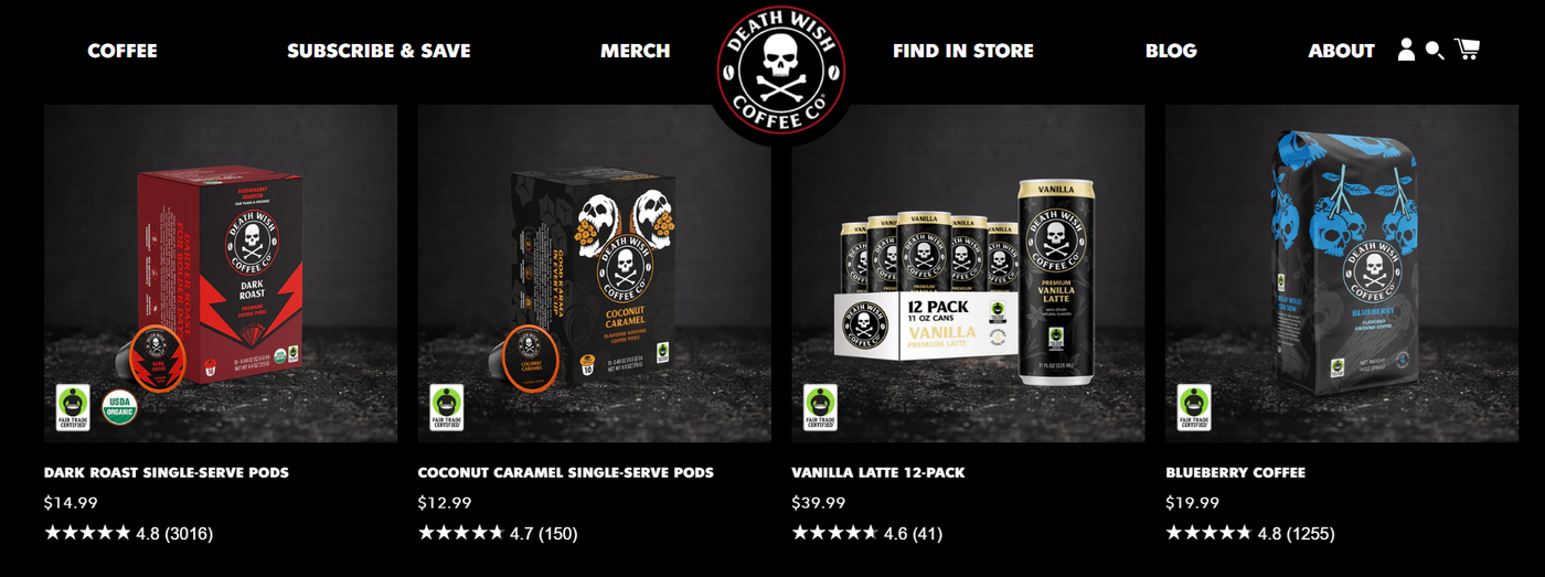 Screenshot showing a product page of an ecommerce store.