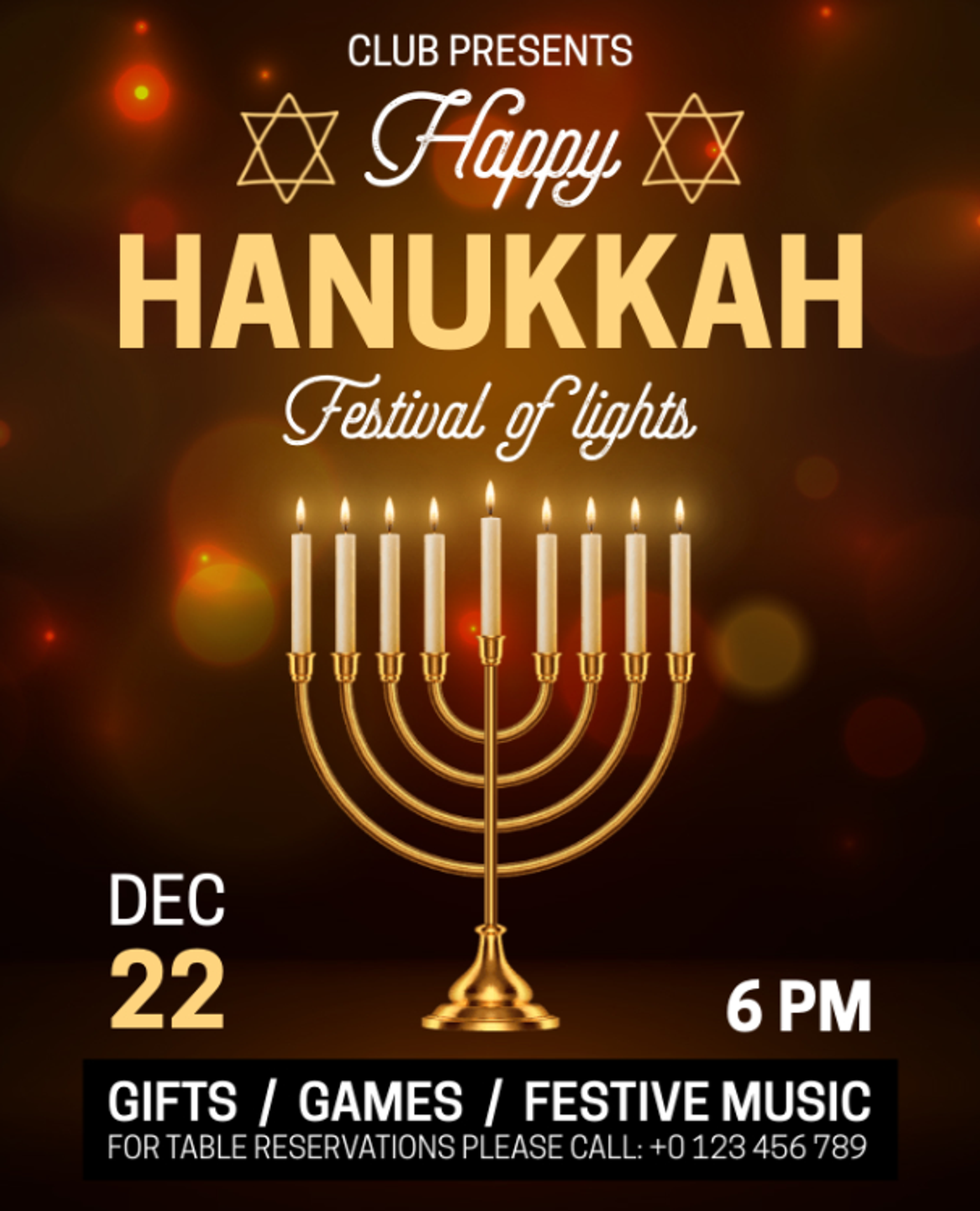Screenshot of a Hanukkah marketing email.
