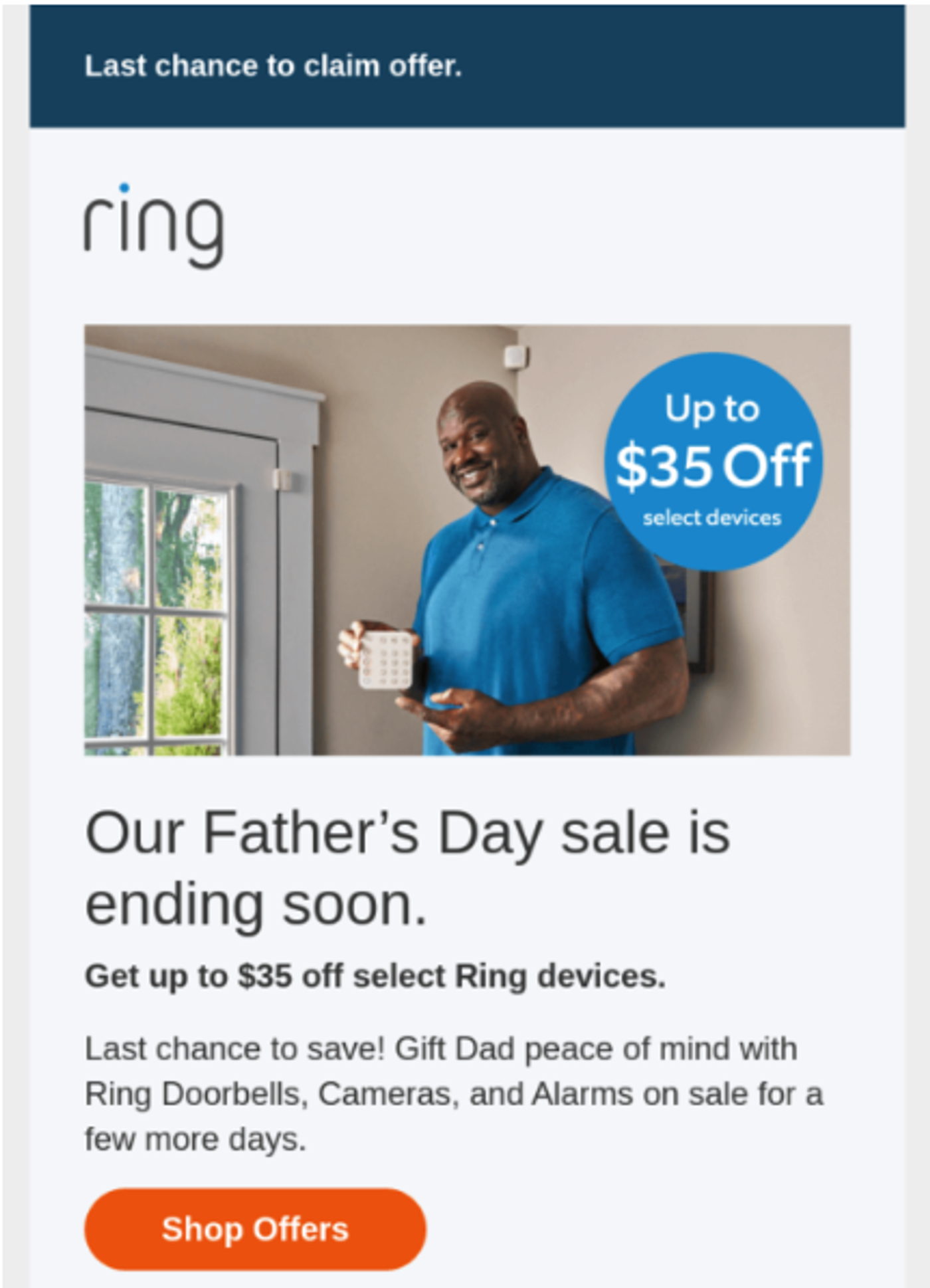 Screenshot of a Father’s Day last-chance email.