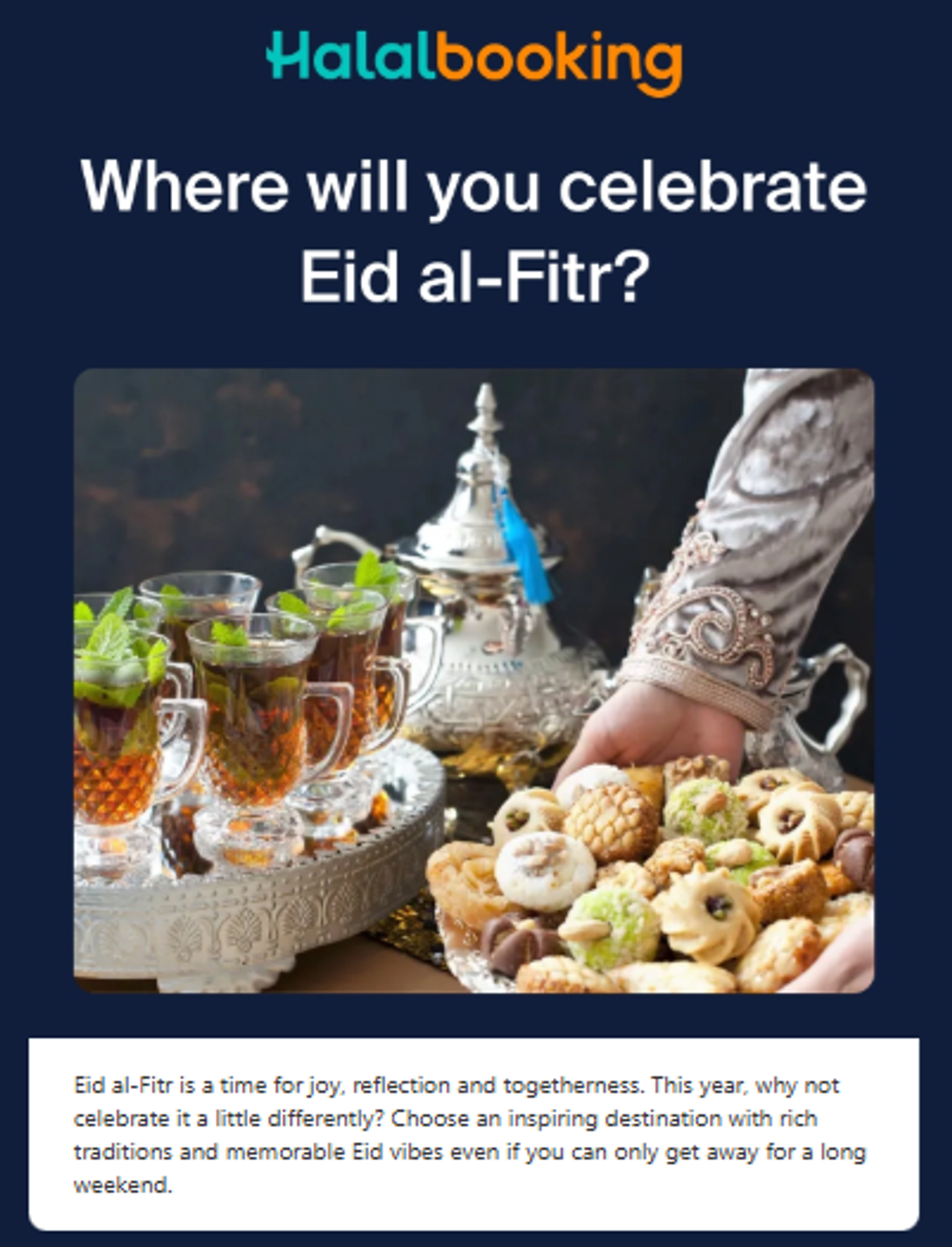 Screenshot of an email that talks about Eid al-Fitr celebration.