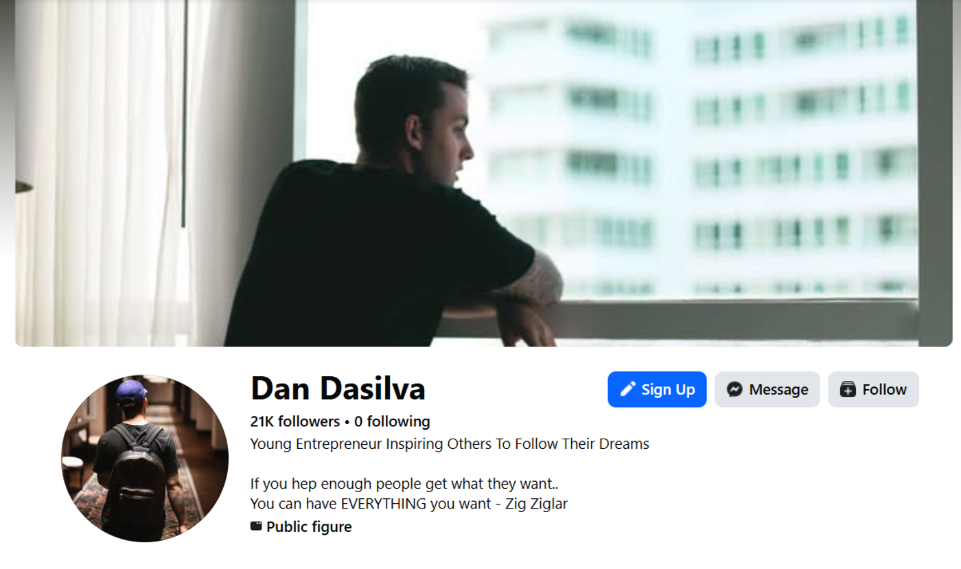 Screenshot of Dan Dasilva’s Facebook page.