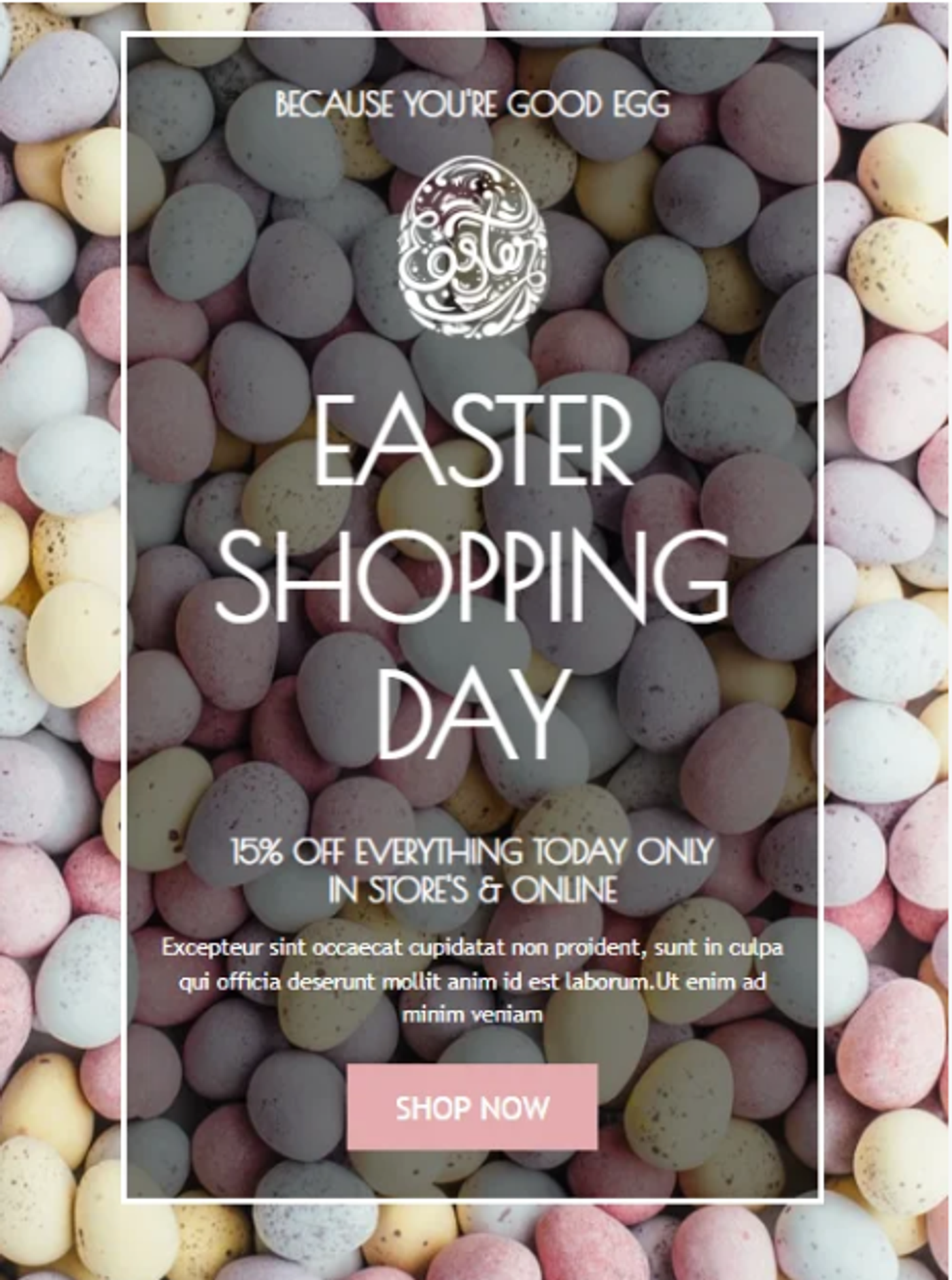 Screenshot of an Easter sales email.
