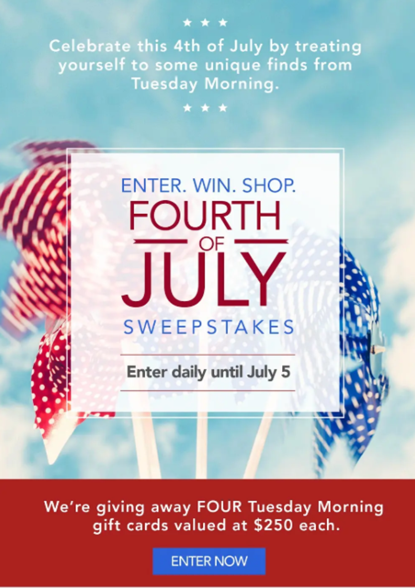 Screenshot of a 4th of July sales email.