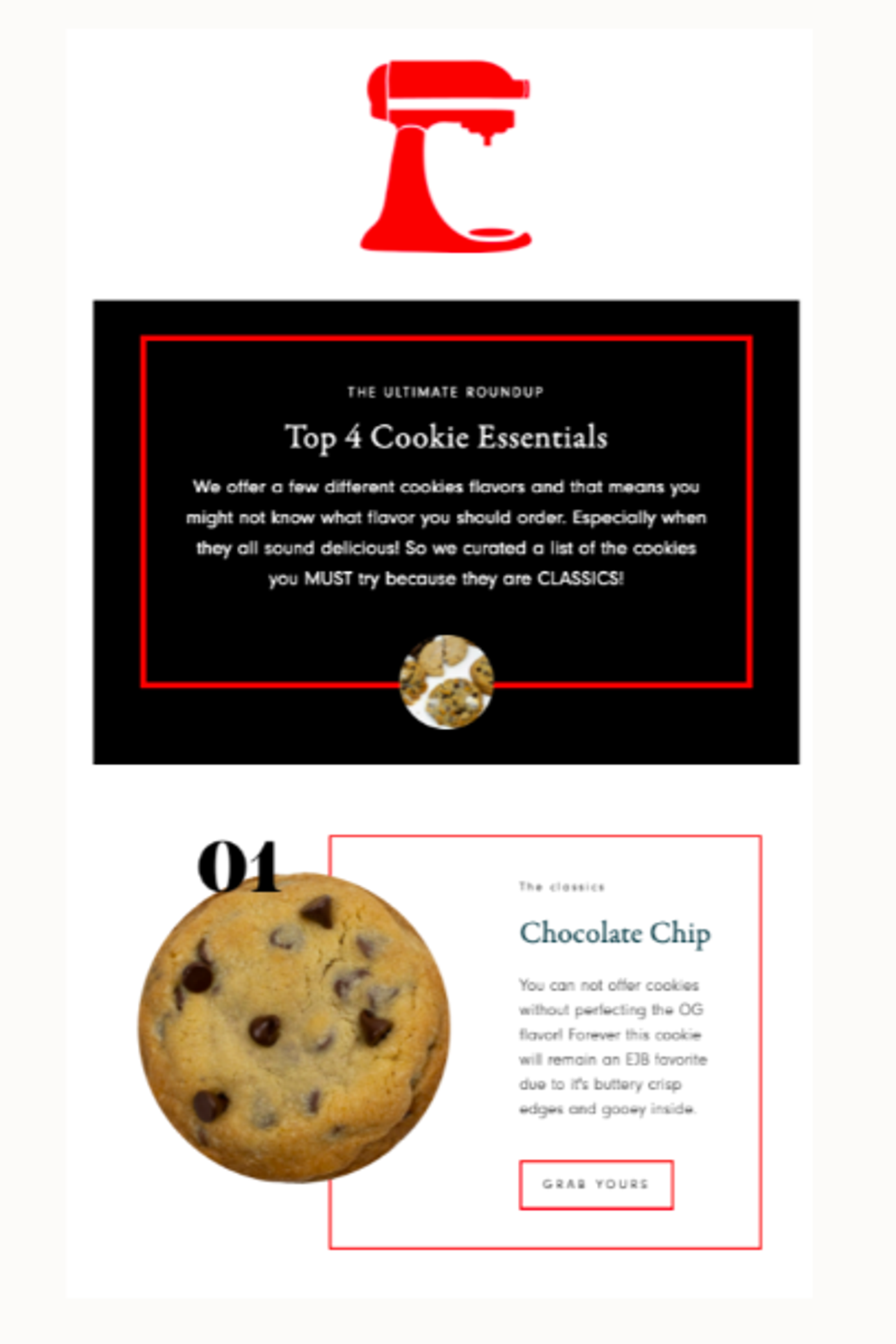 Screenshot of an educational email about a product.