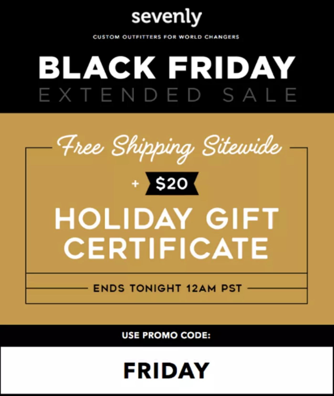 Screenshot of a Black Friday email with a free shipping offer.