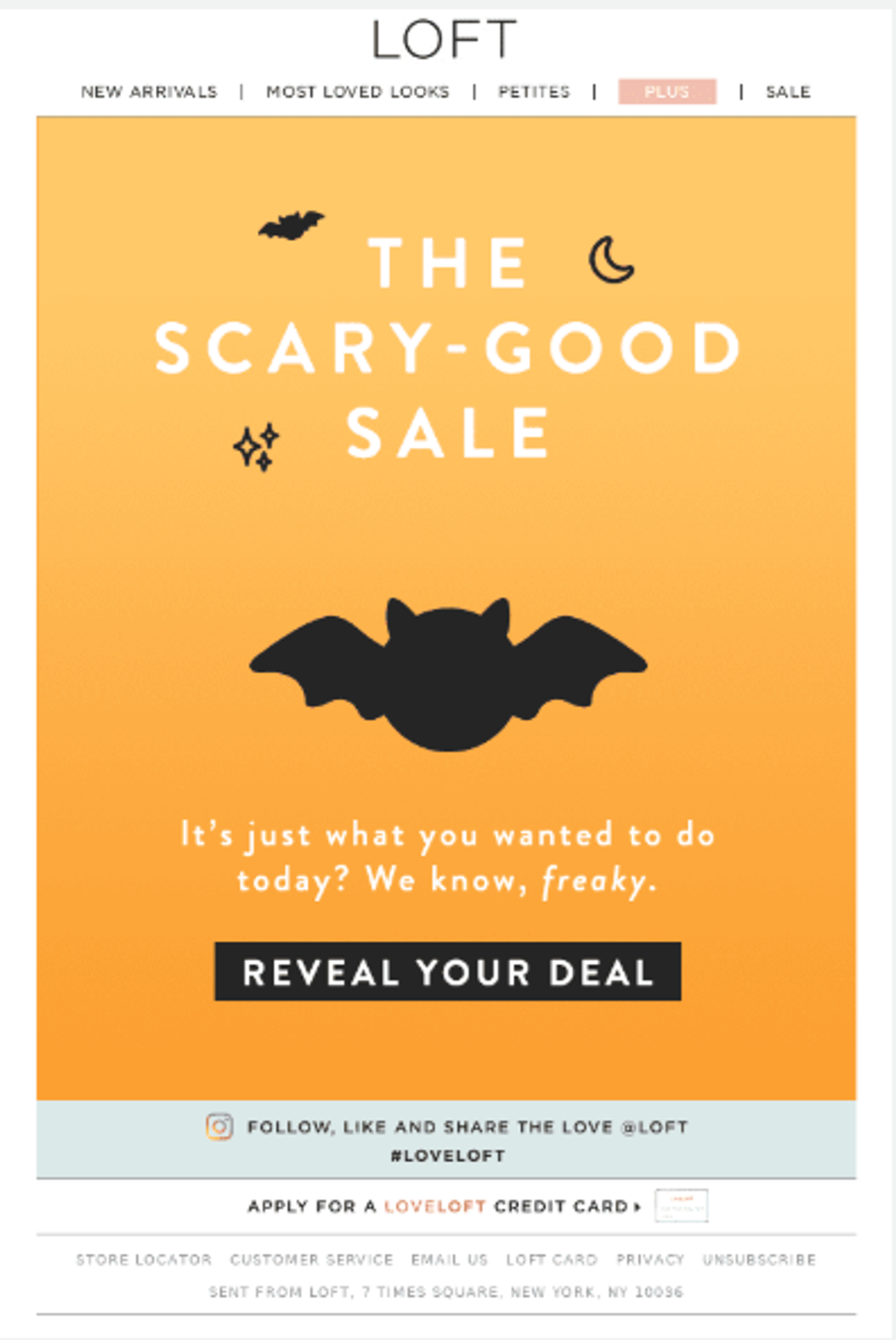 Screenshot of a Halloween sale announcement email