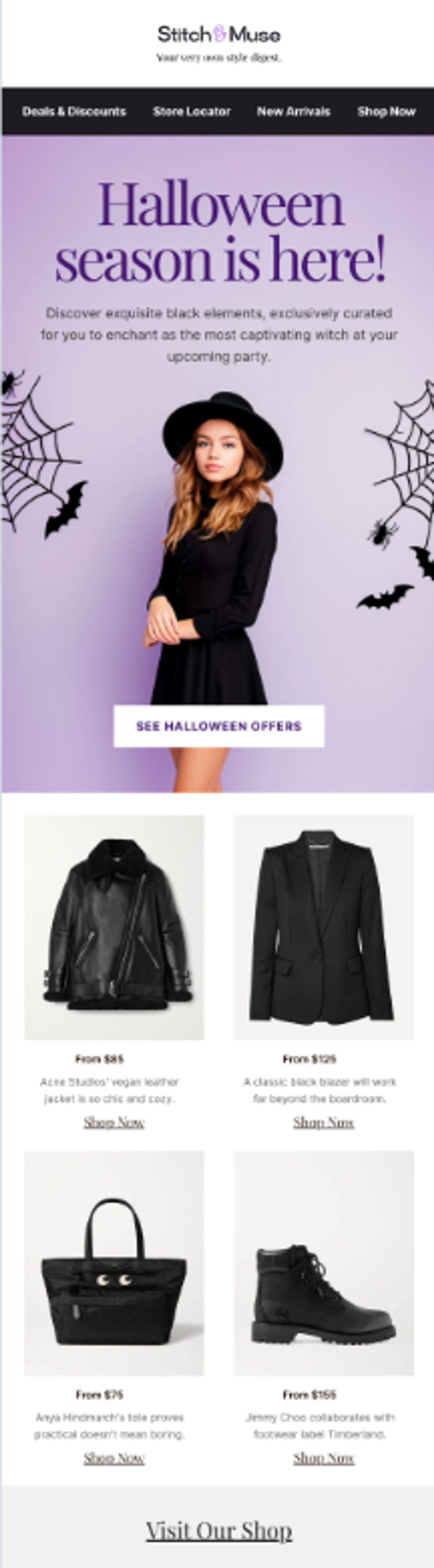 Screenshot of a Halloween product collection email.