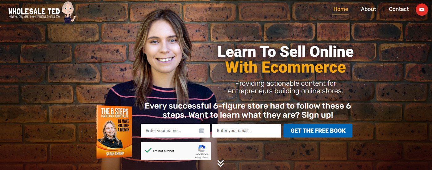Screenshot of Wholesale Tedâs homepage.