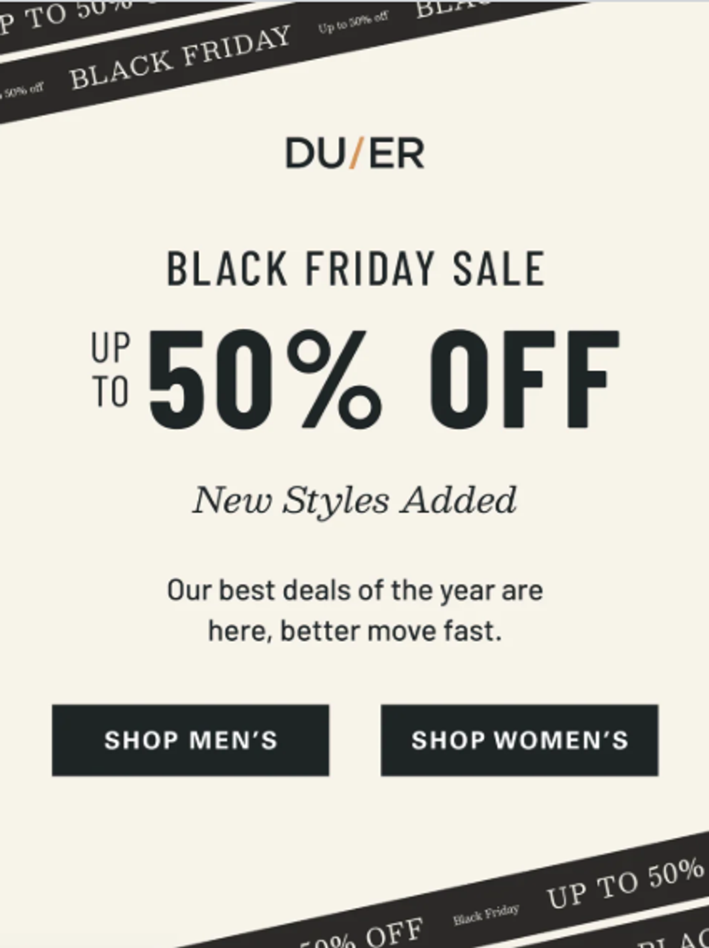 Screenshot of a Black Friday sale announcement email.