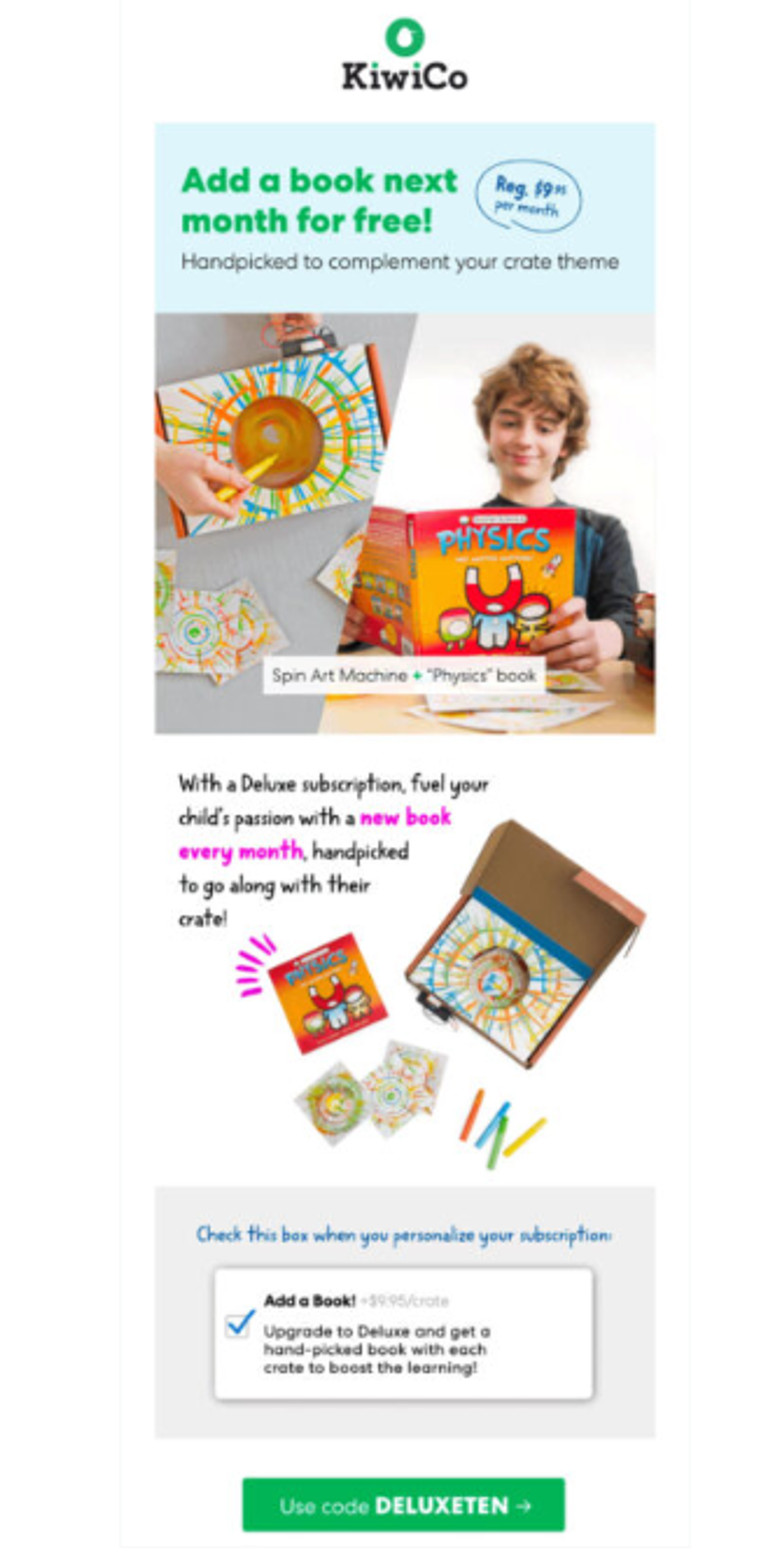 Example of an upselling email.