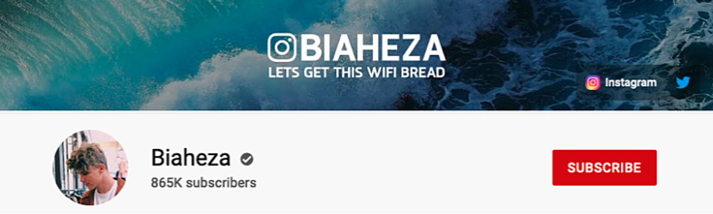 Screenshot of Biaheza’s YouTube channel.