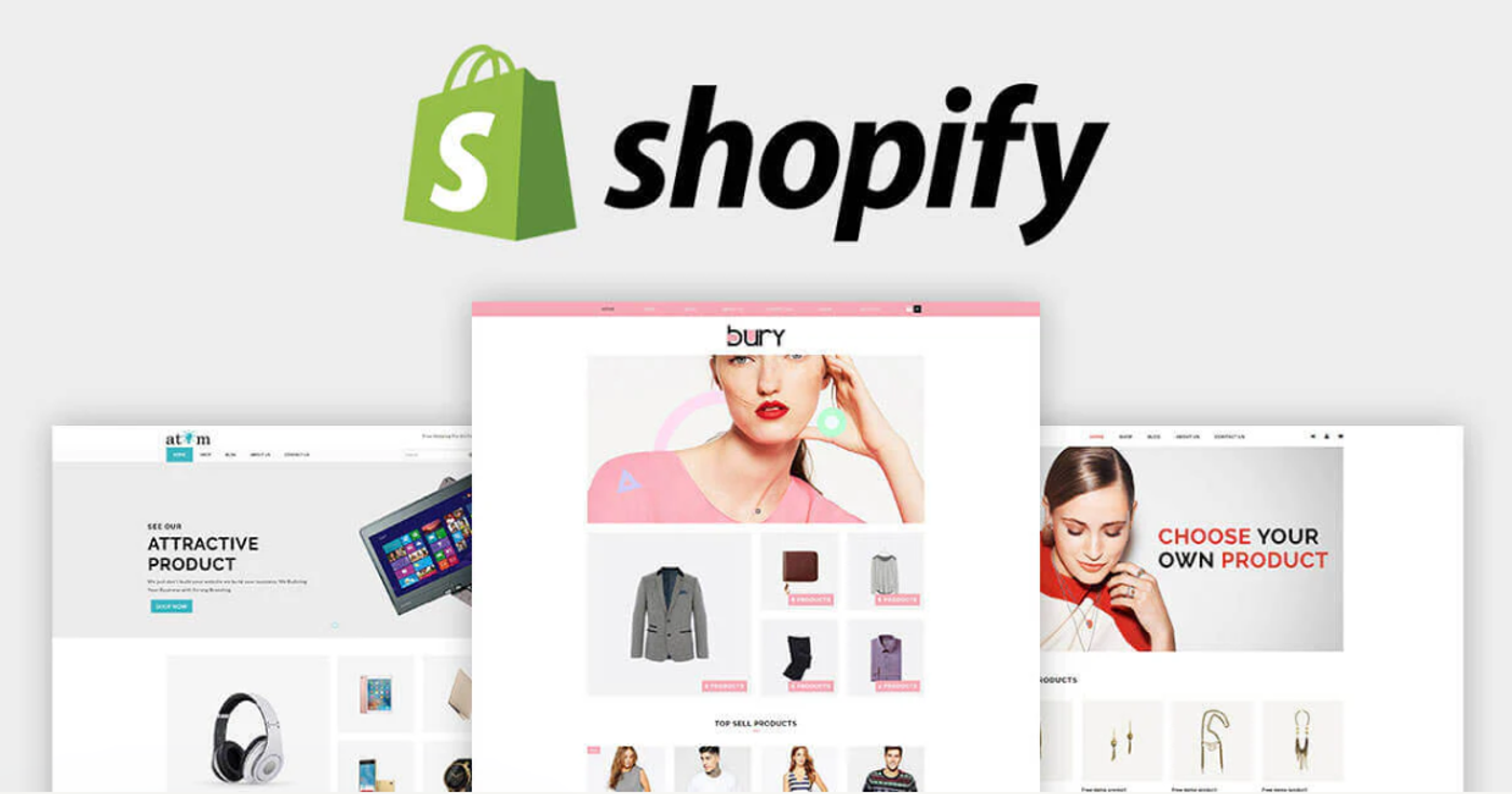 Image showing the Shopify logo with some ecommerce brands.