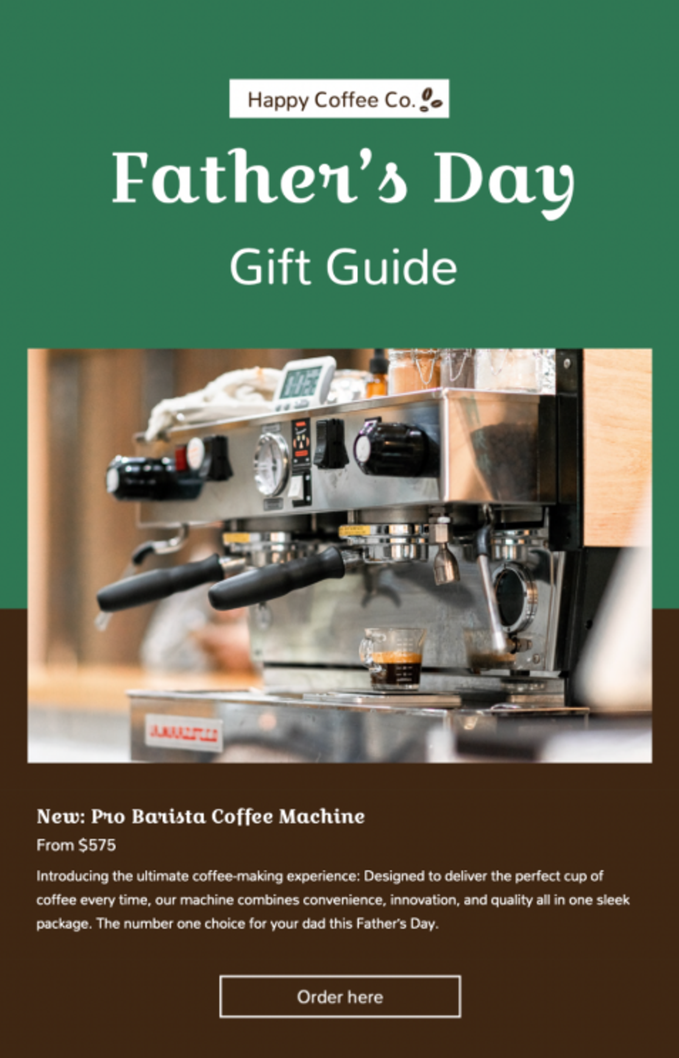 Screenshot of a Father’s Day gift guide email.