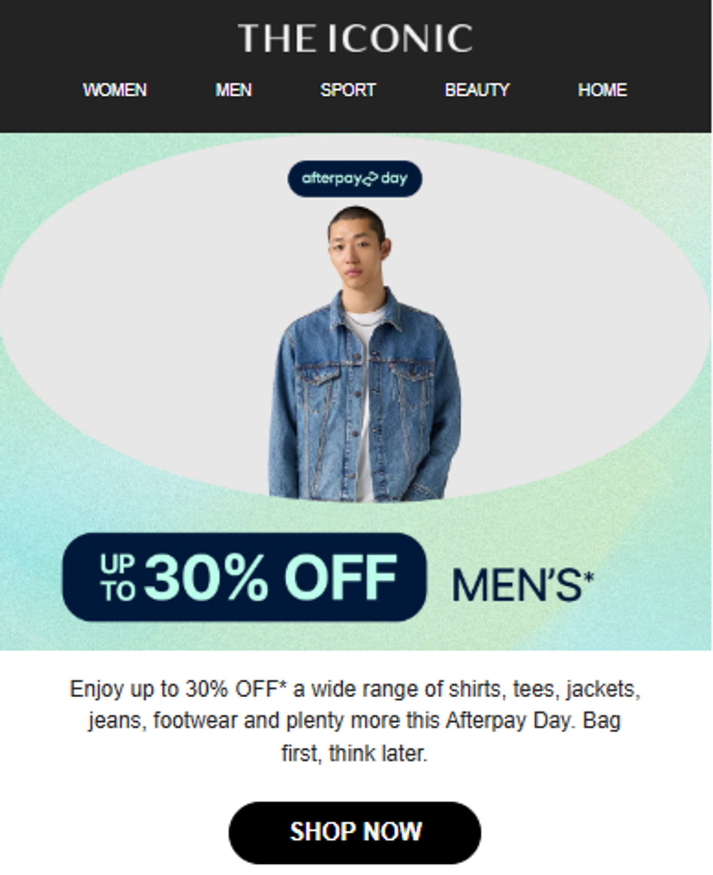 Screenshot of an email from a fashion brand.