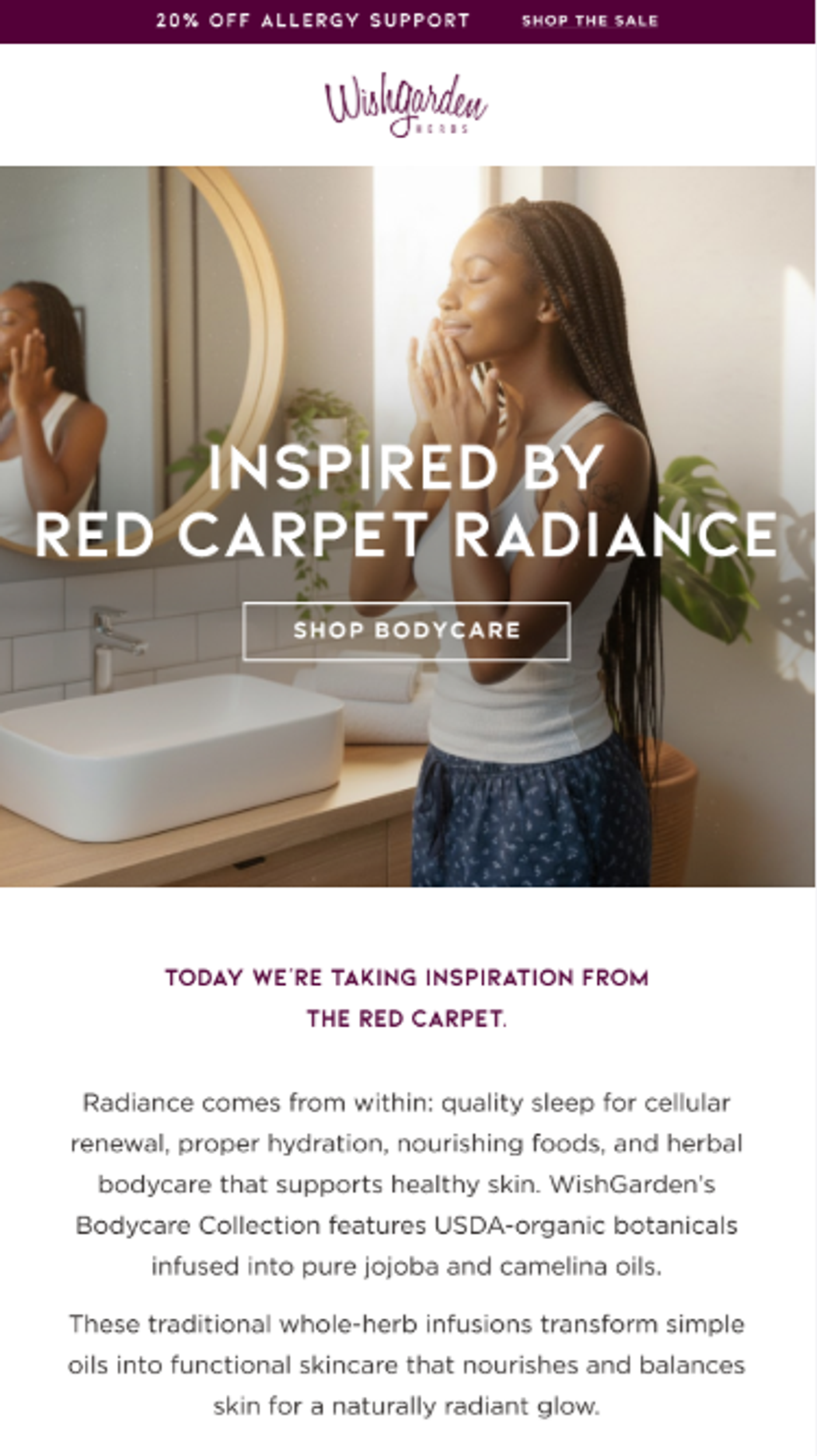 Screenshot of an email from a beauty brand that shares educational content.