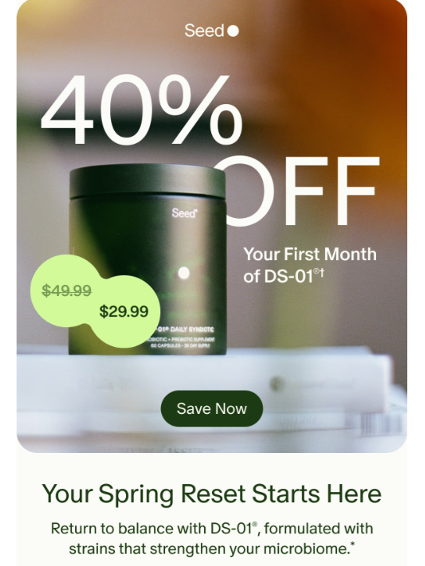 Screenshot of a welcome email that offers a discount.