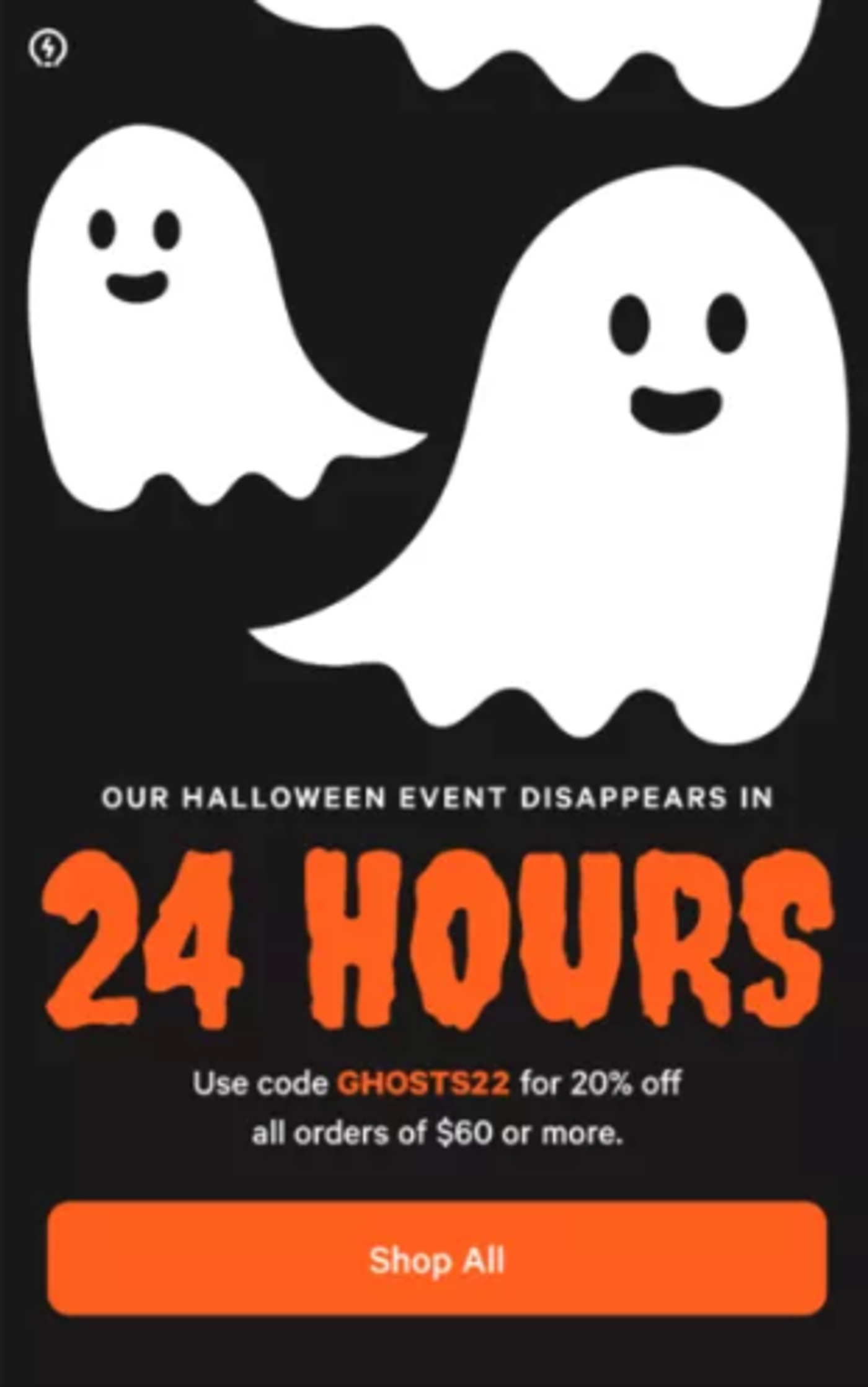 Screenshot of a Halloween sales email.
